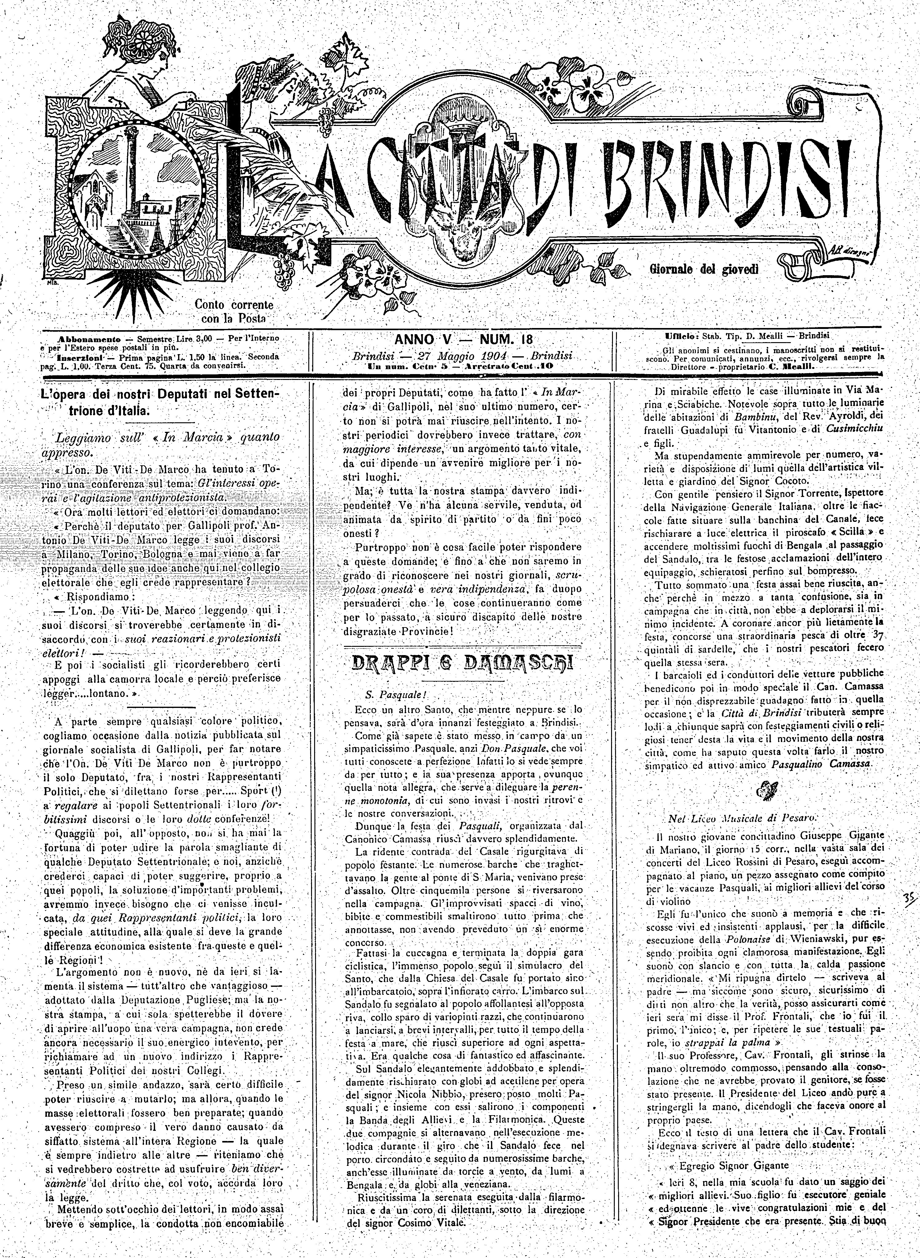 A. 5, n. 18 (27 Magg. 1904)