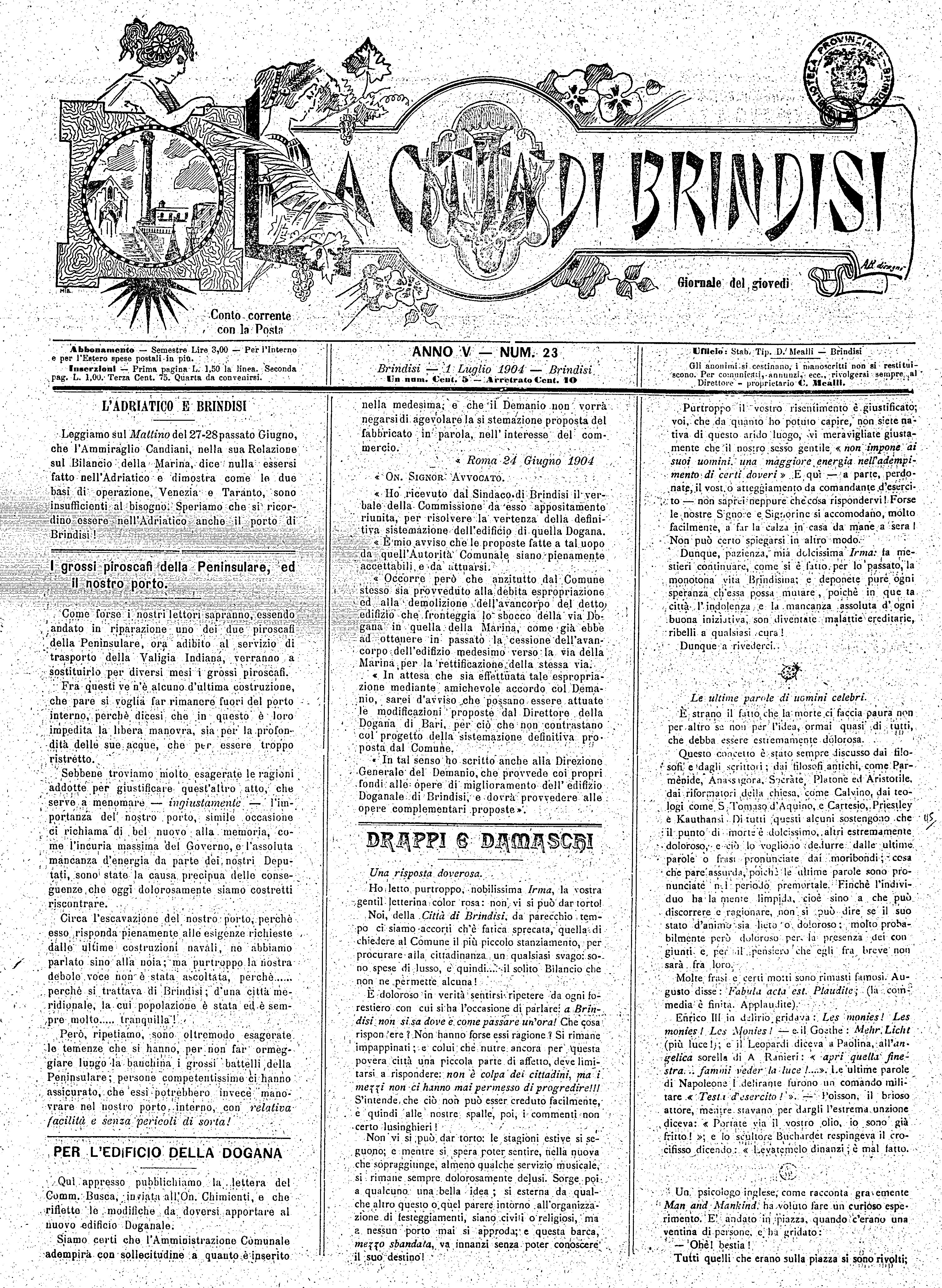 A. 5, n. 23 (01 Lug. 1904)