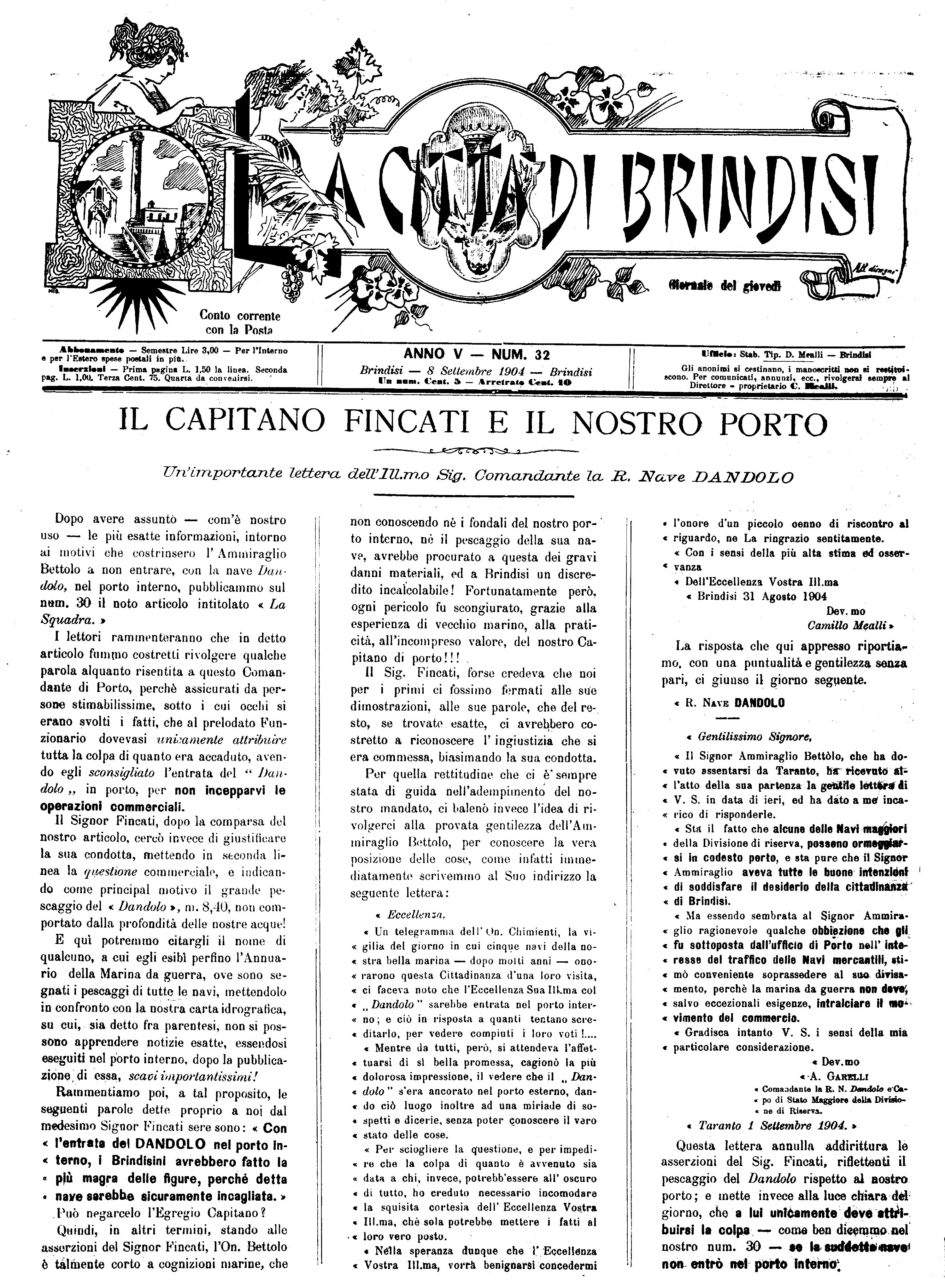 A. 5, n. 32 (08 Sett. 1904)