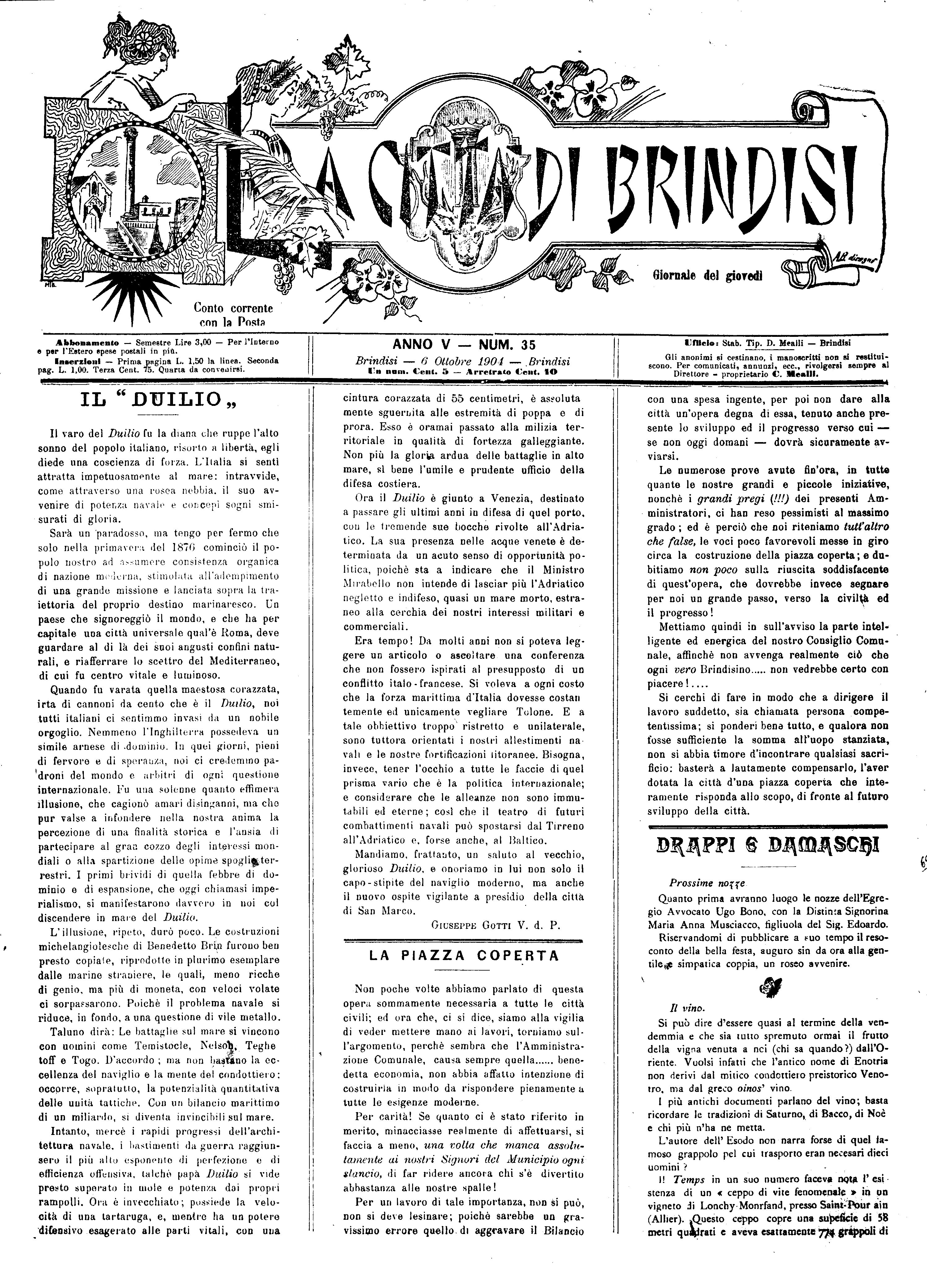 A. 5, n. 35 (06 Ott. 1904)