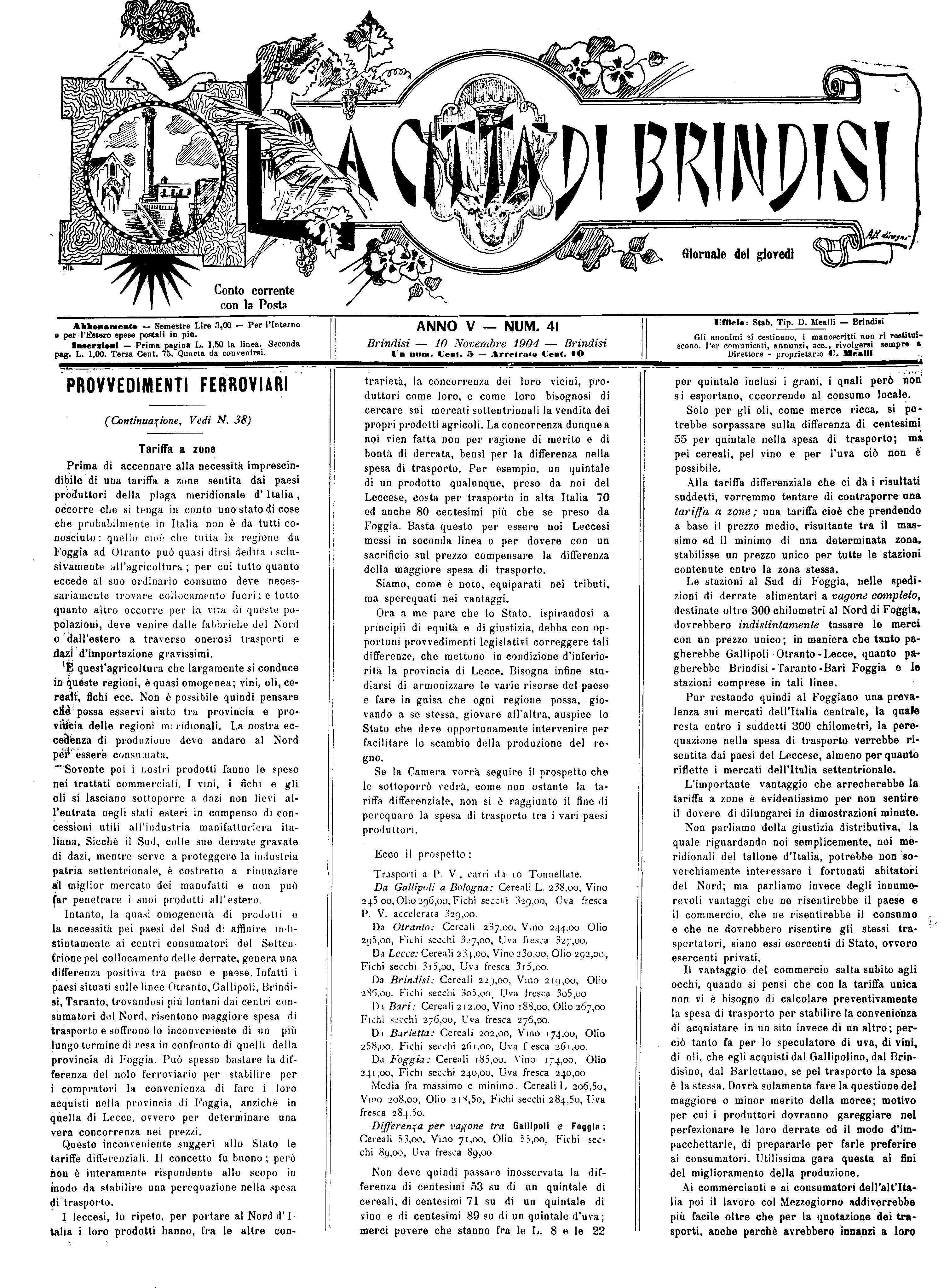 A. 5, n. 41 (10 Nov. 1904)
