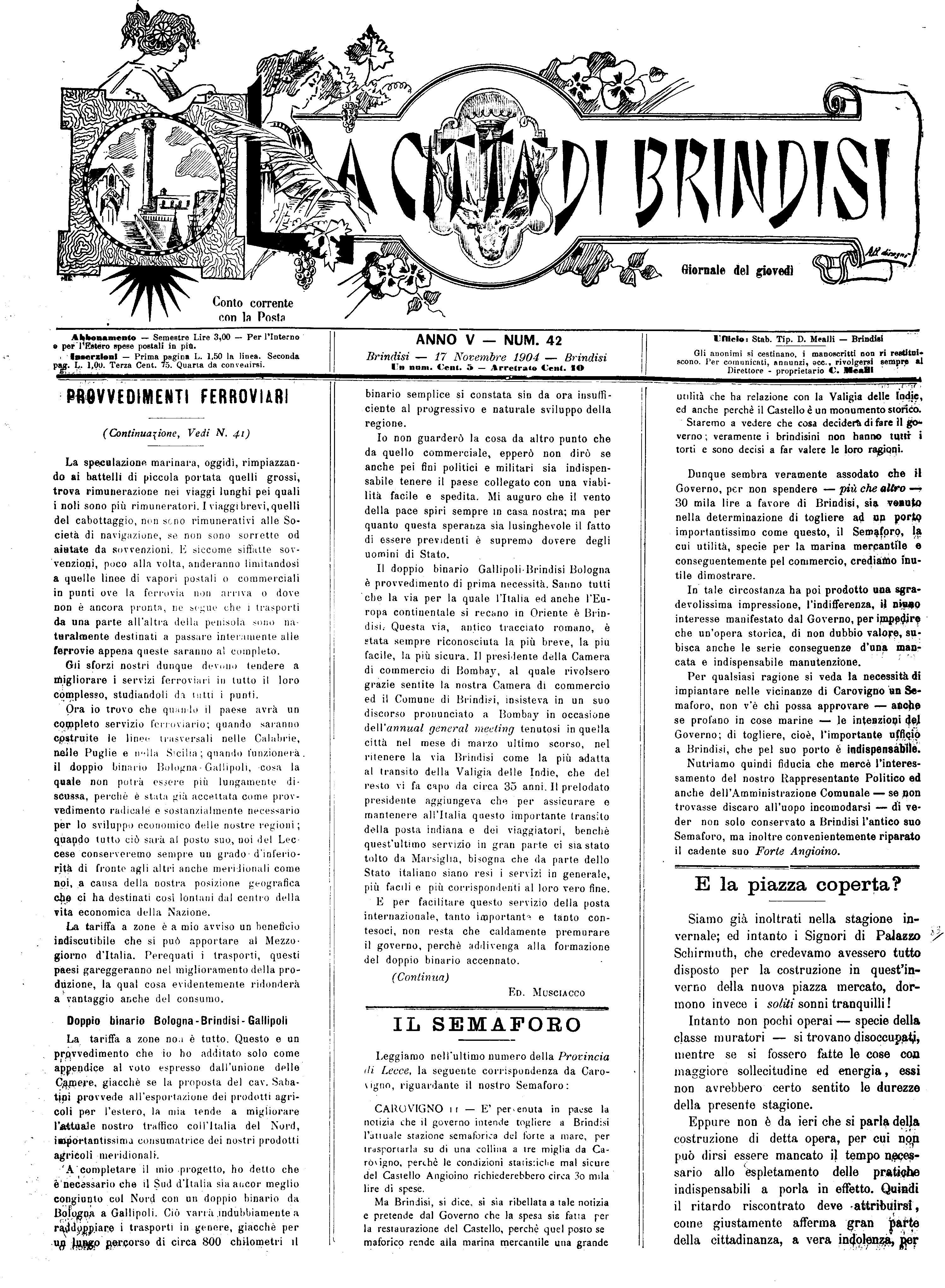 A. 5, n. 42 (17 Nov. 1904)