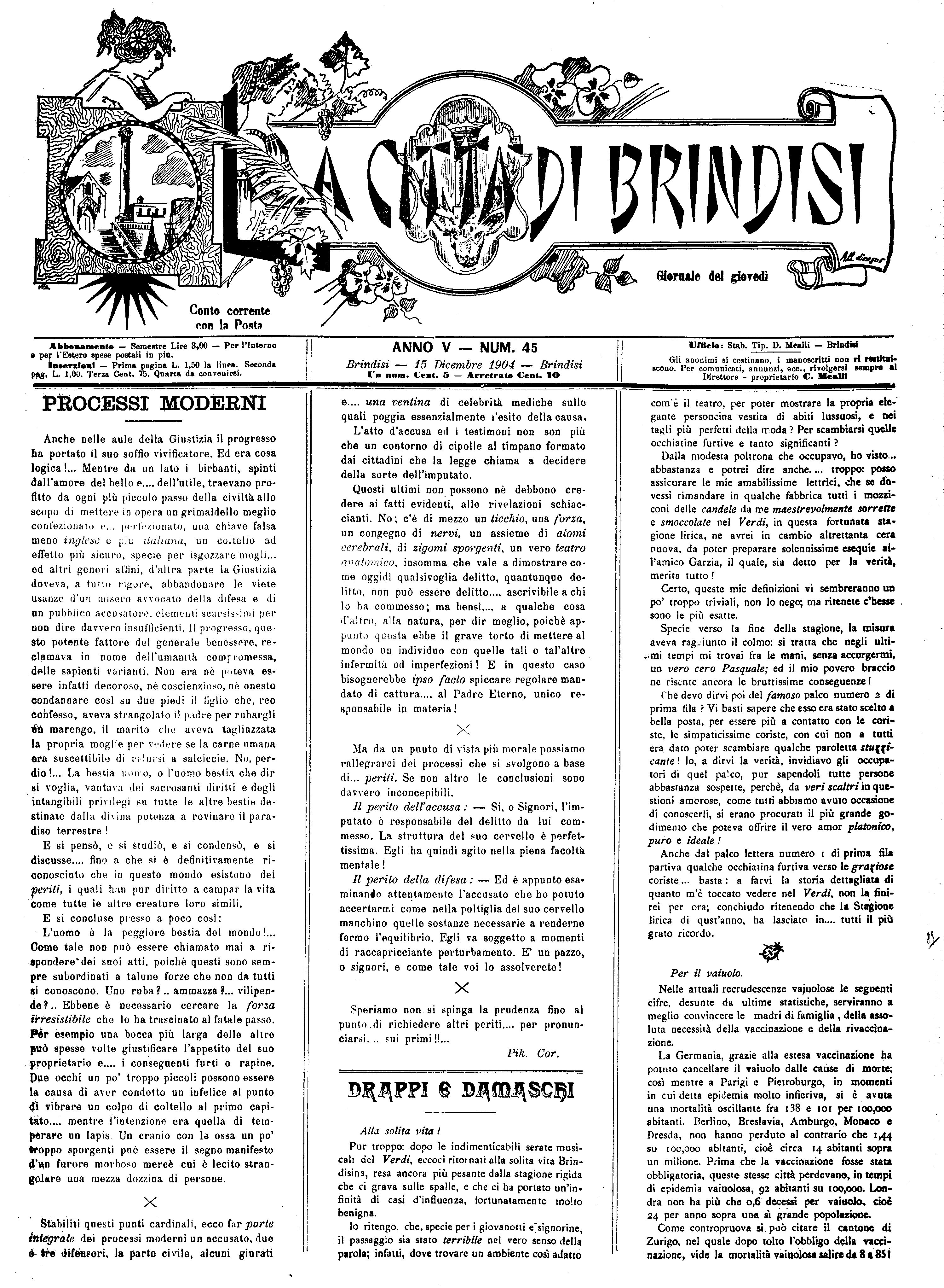 A. 5, n. 45 (15 Dic. 1904)