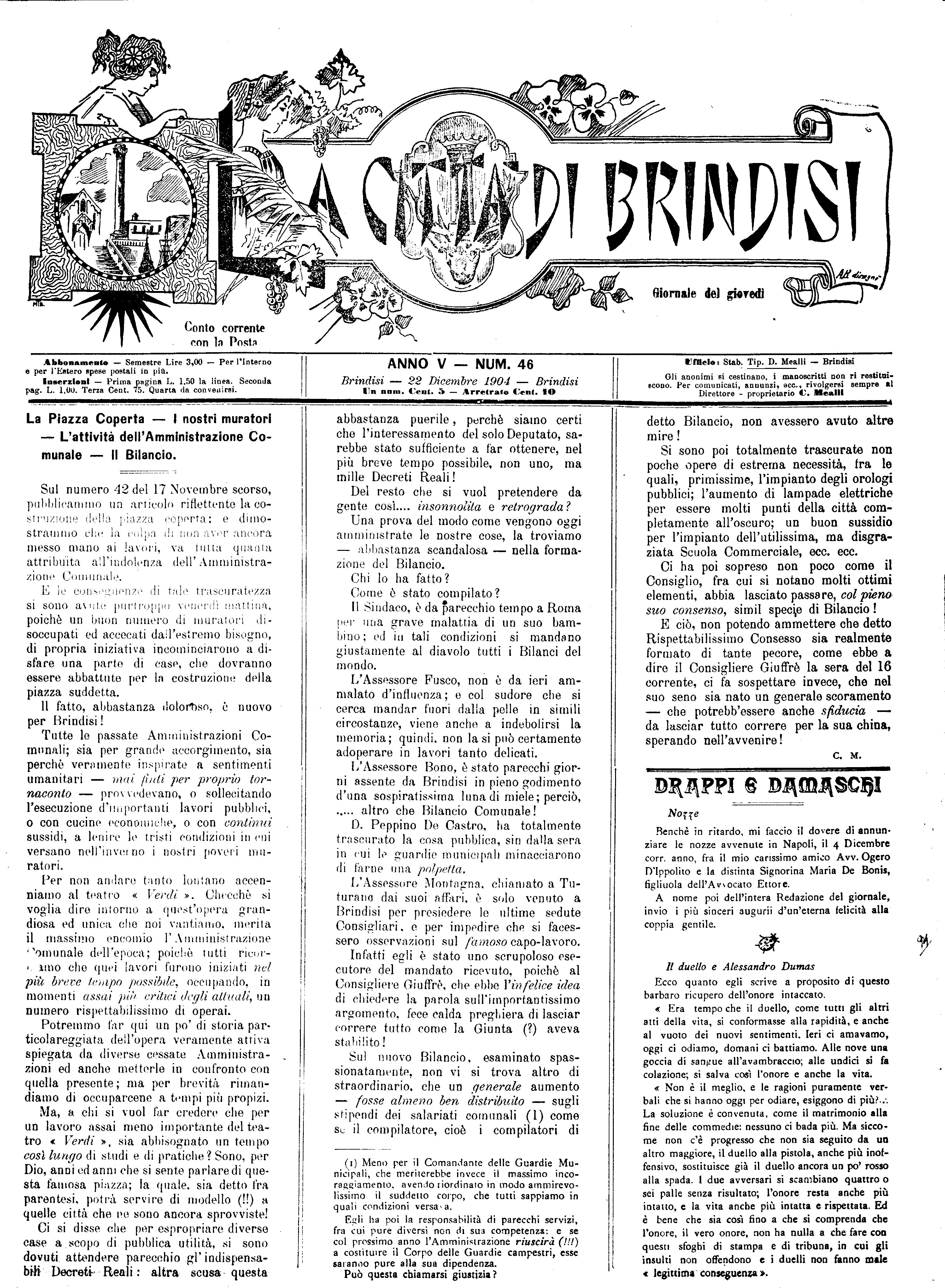 A. 5, n. 46 (22 Dic. 1904)
