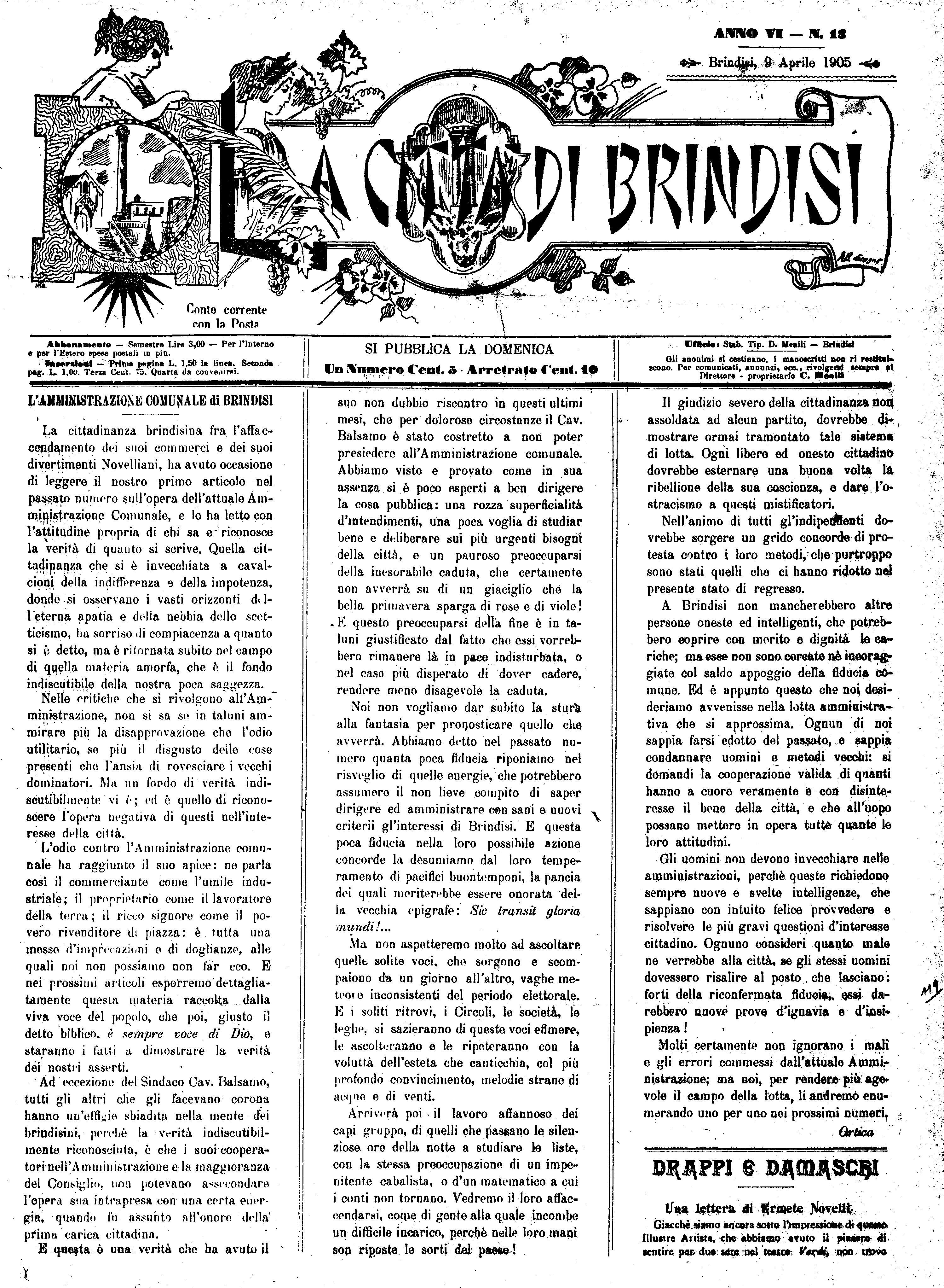 A. 6, n. 13 (09 Apr. 1905)