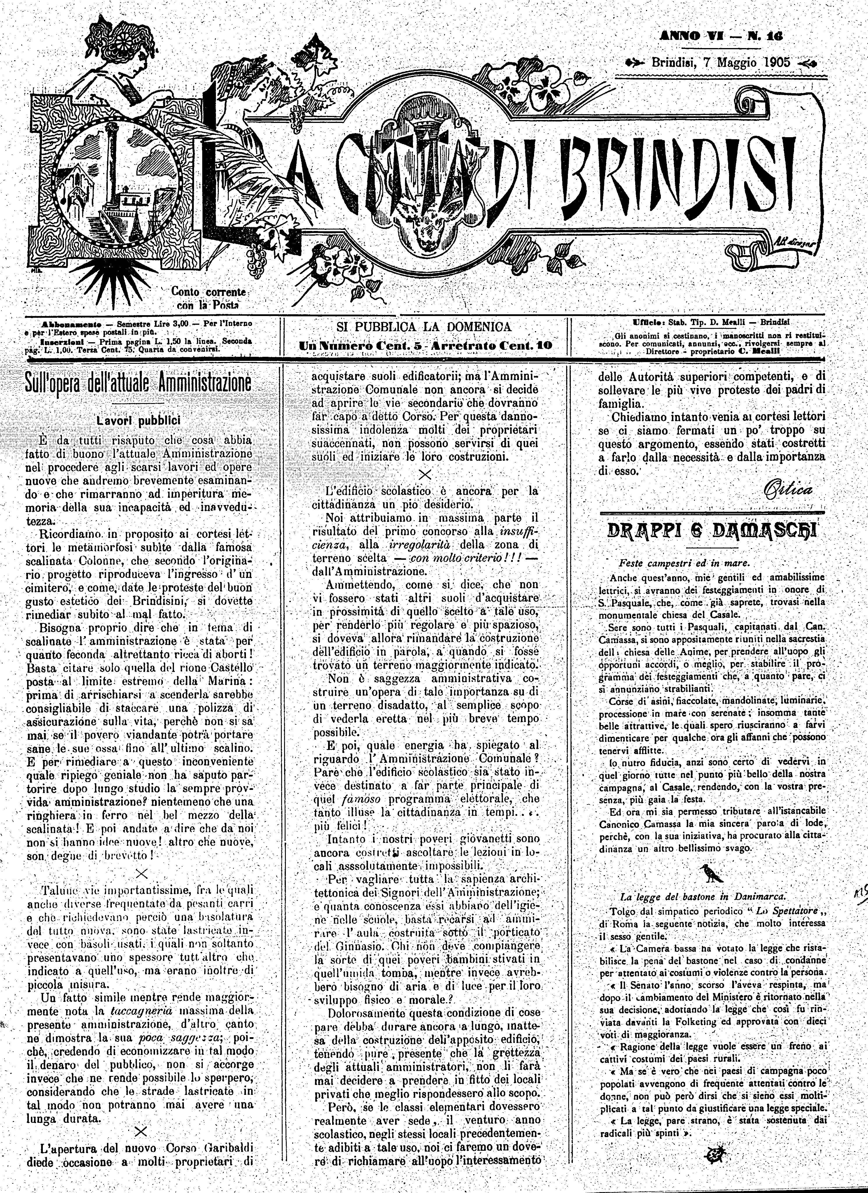A. 6, n. 16 (07 Magg. 1905)