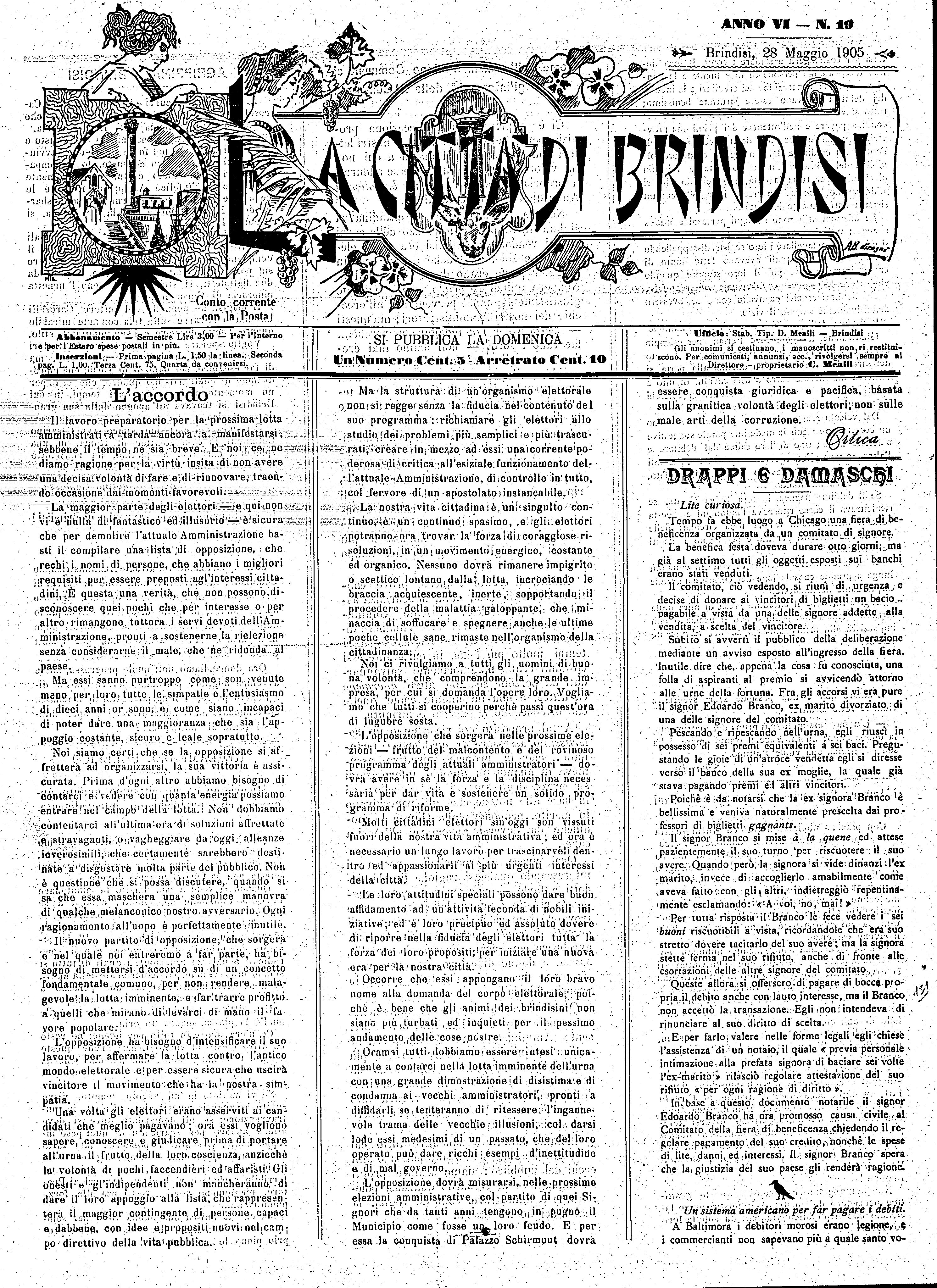 A. 6, n. 19 (28 Magg. 1905)