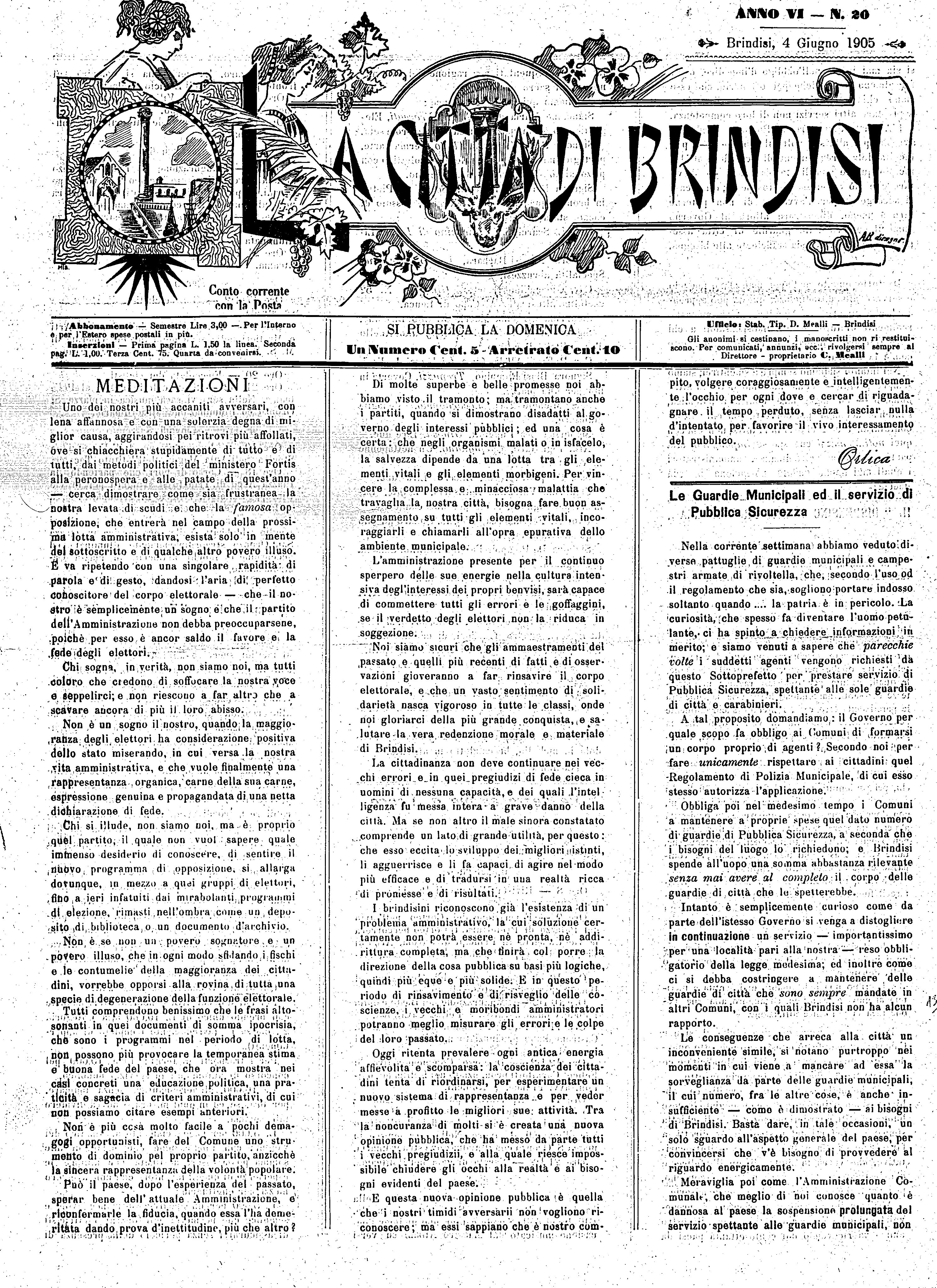 A. 6, n. 20 (04 Giu. 1905)