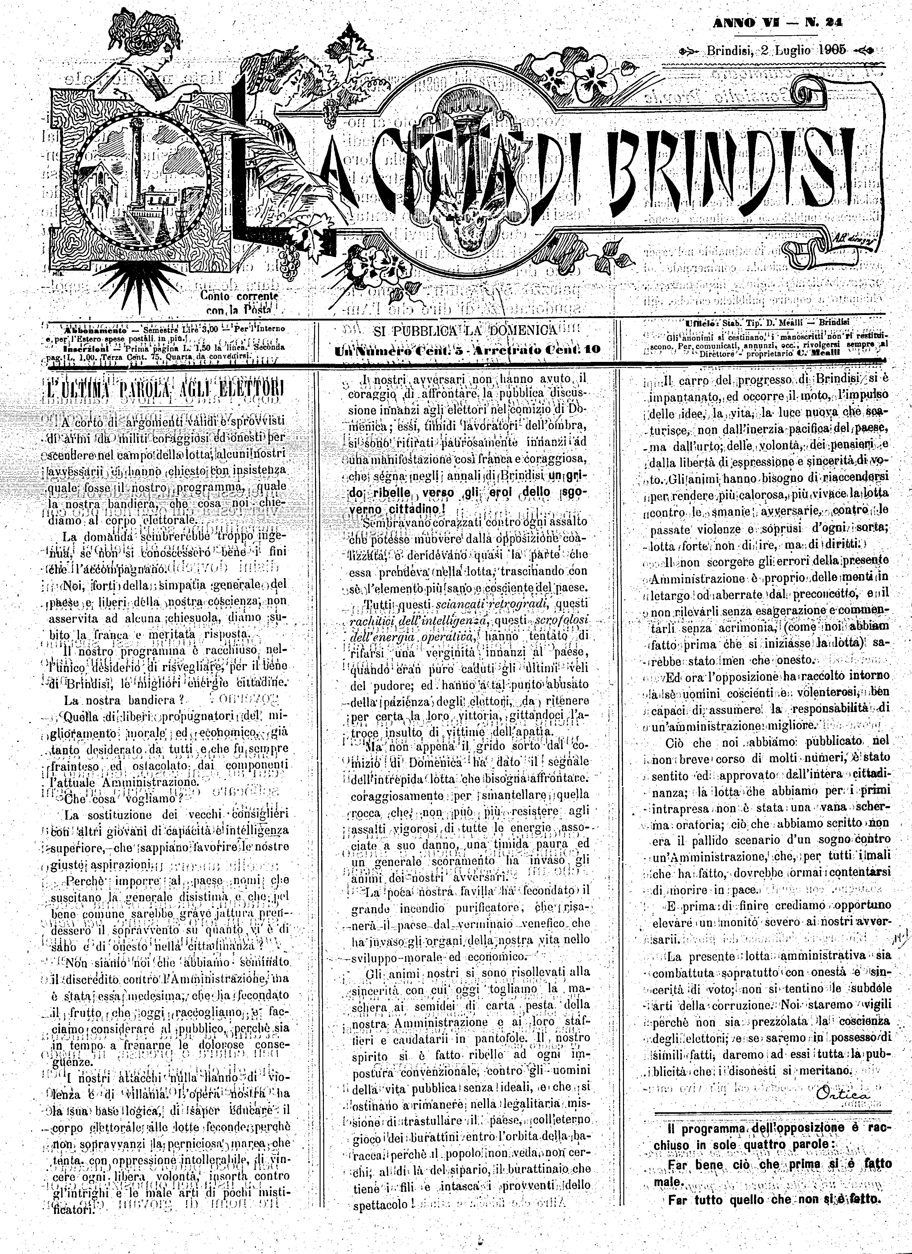 A. 6, n. 24 (02 Lug. 1905)