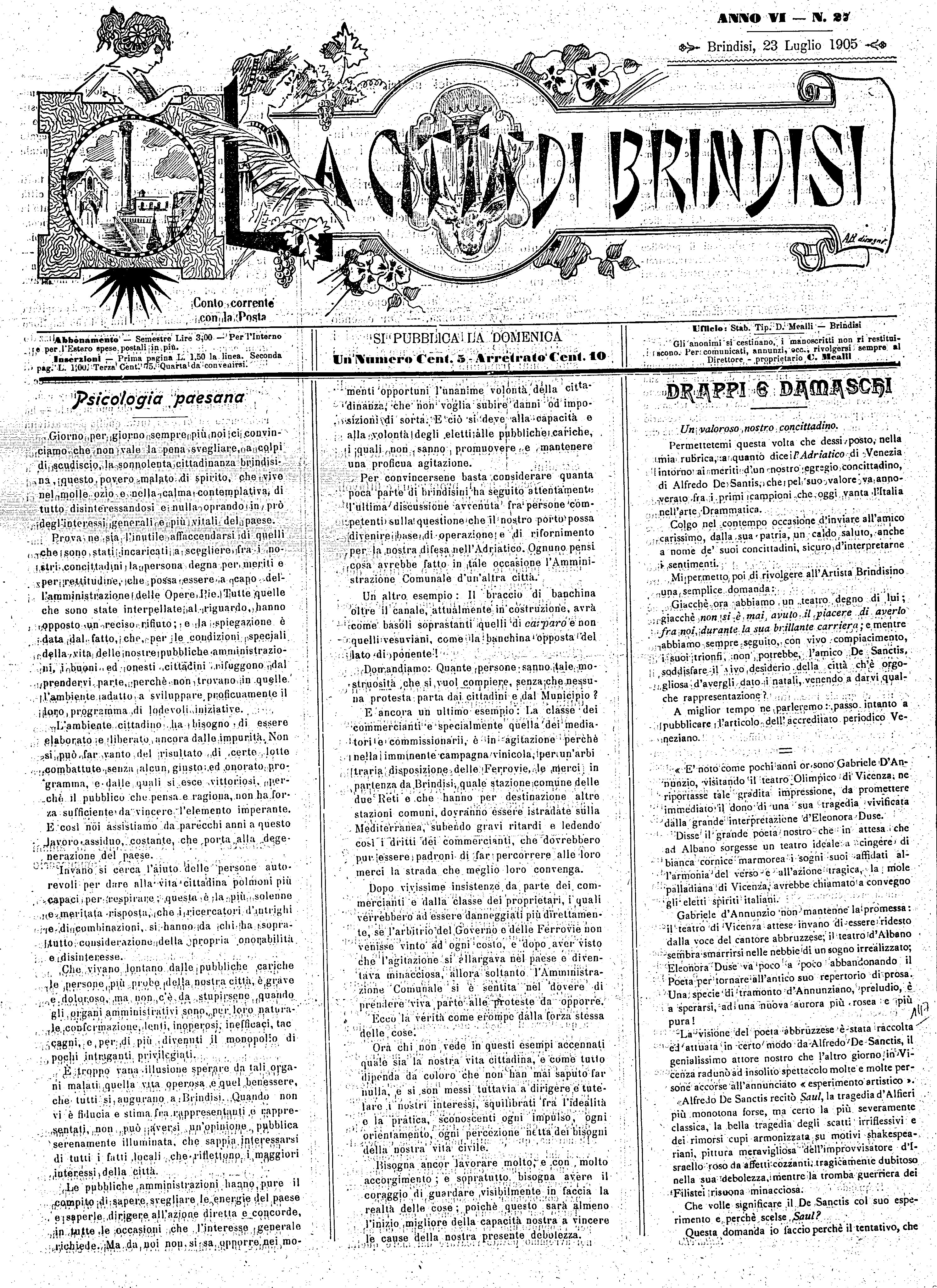 A. 6, n. 27 (23 Lug. 1905)