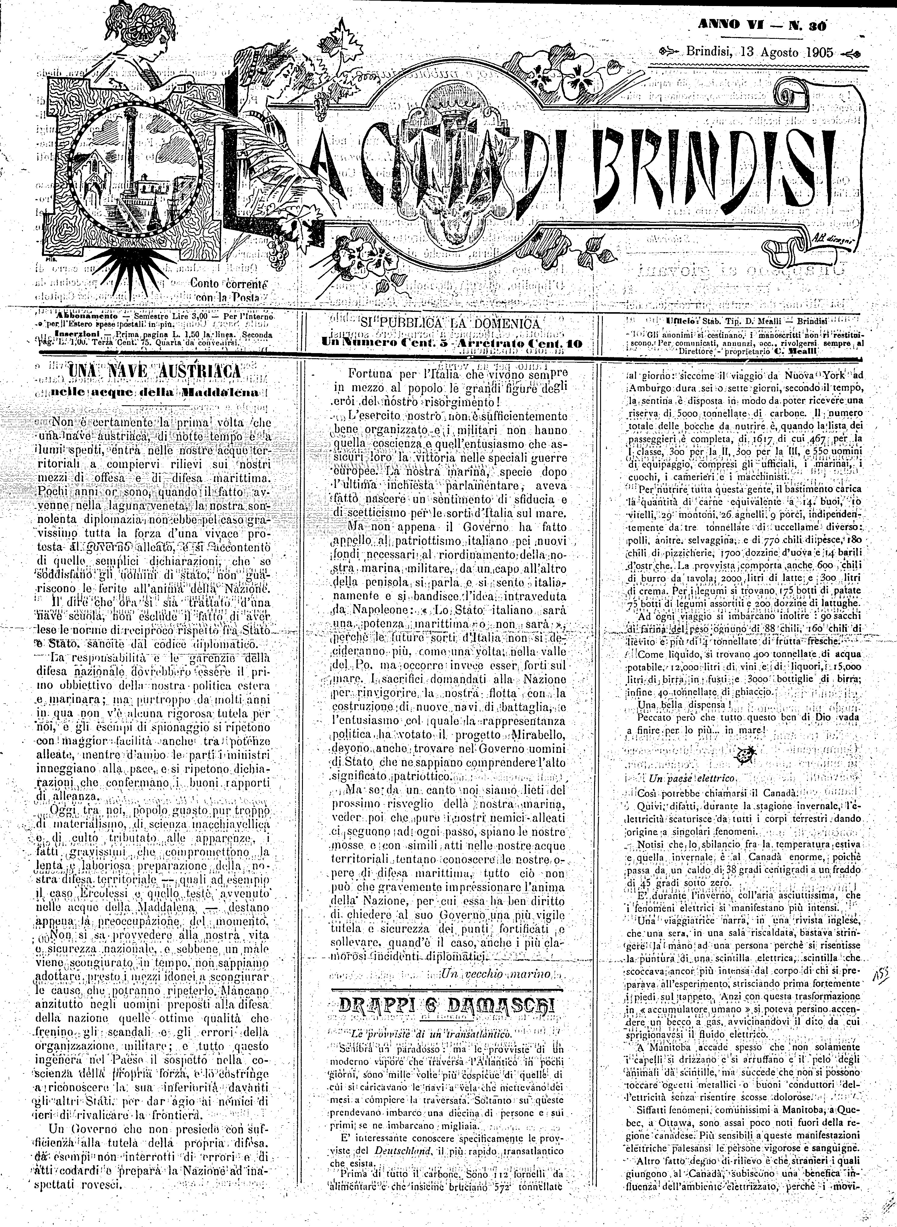 A. 6, n. 30 (13 Ago. 1905)