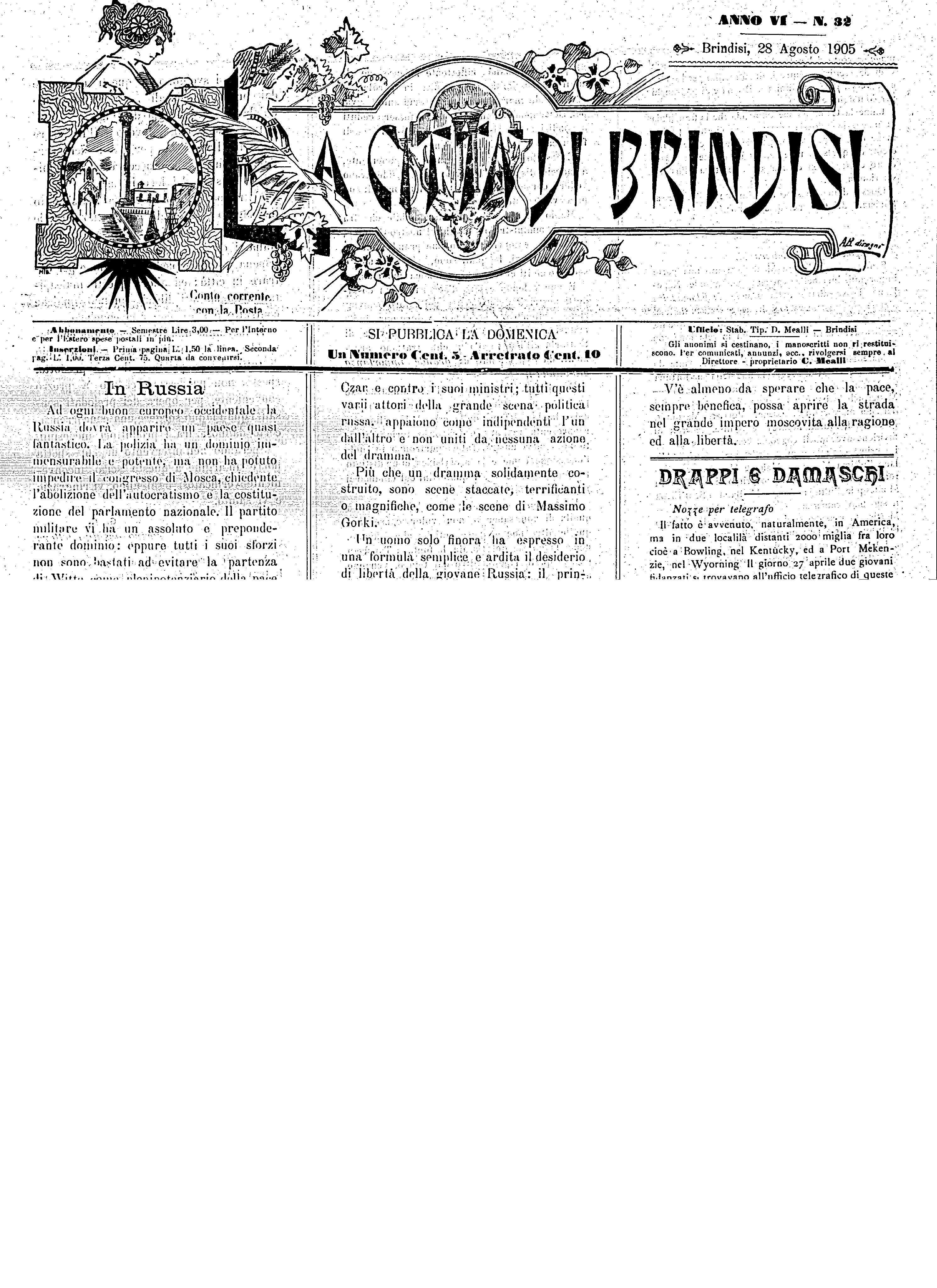 A. 6, n. 32 (28 Ago. 1905)