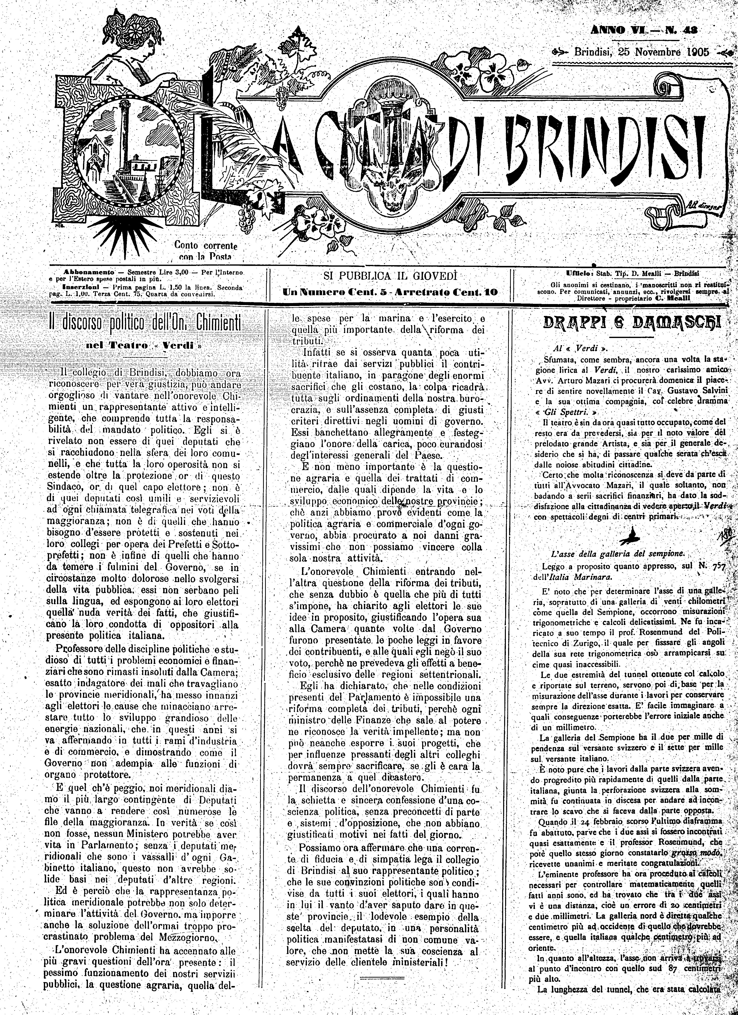 A. 6, n. 43 (25 Nov. 1905)