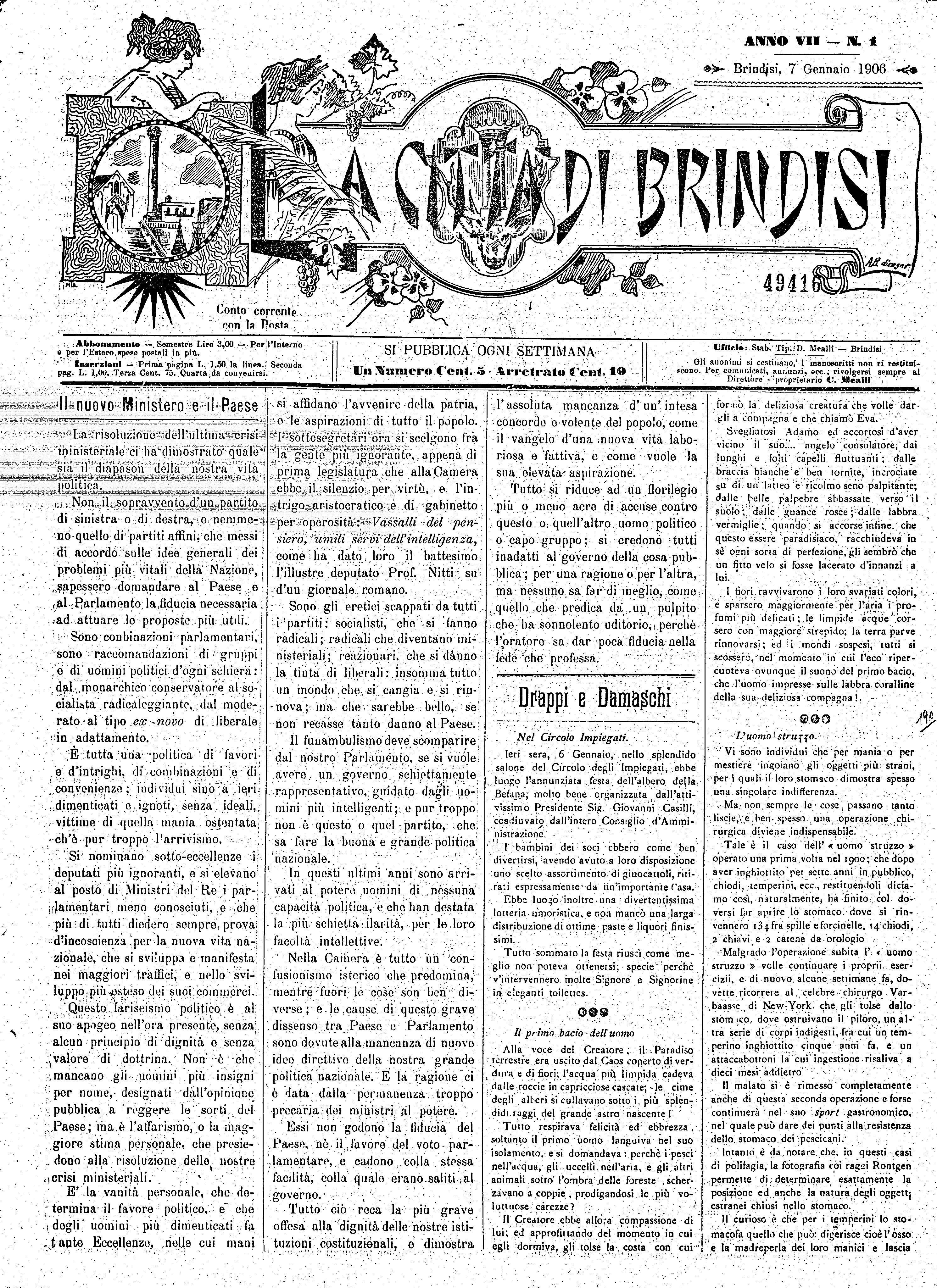 A. 7, n. 01 (07 Genn. 1906)