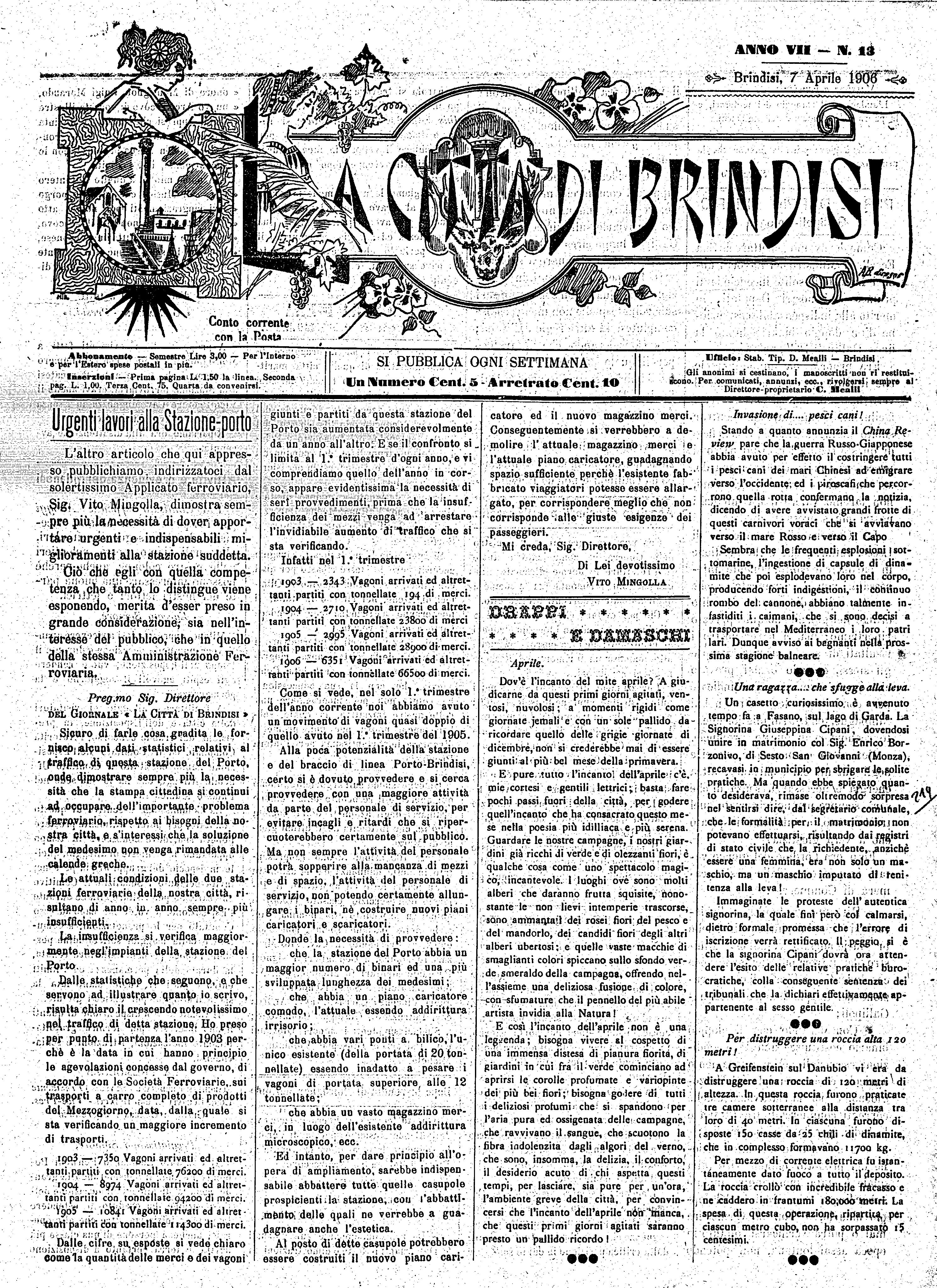 A. 7, n. 13 (07 Apr. 1906)