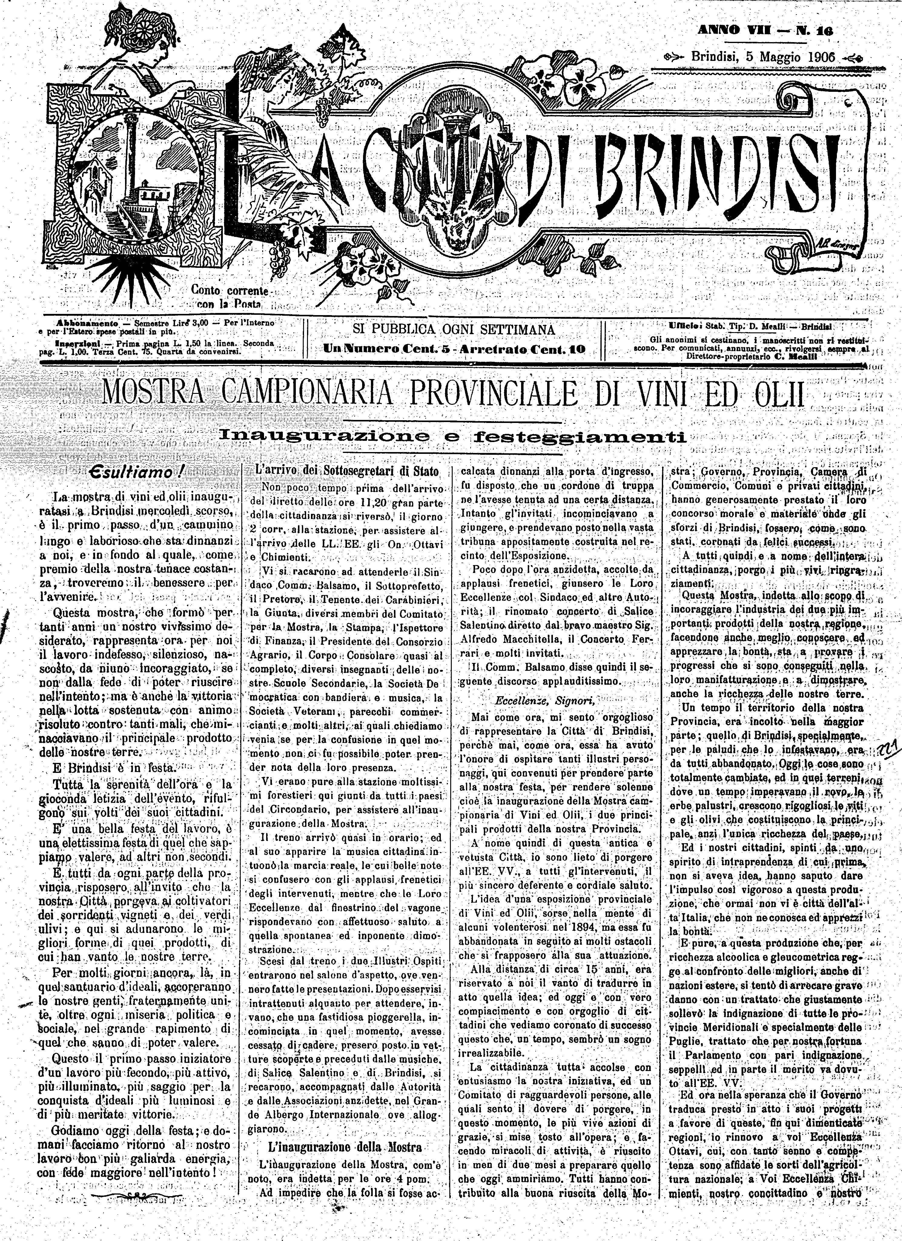 A. 7, n. 16 (05 Magg. 1906)