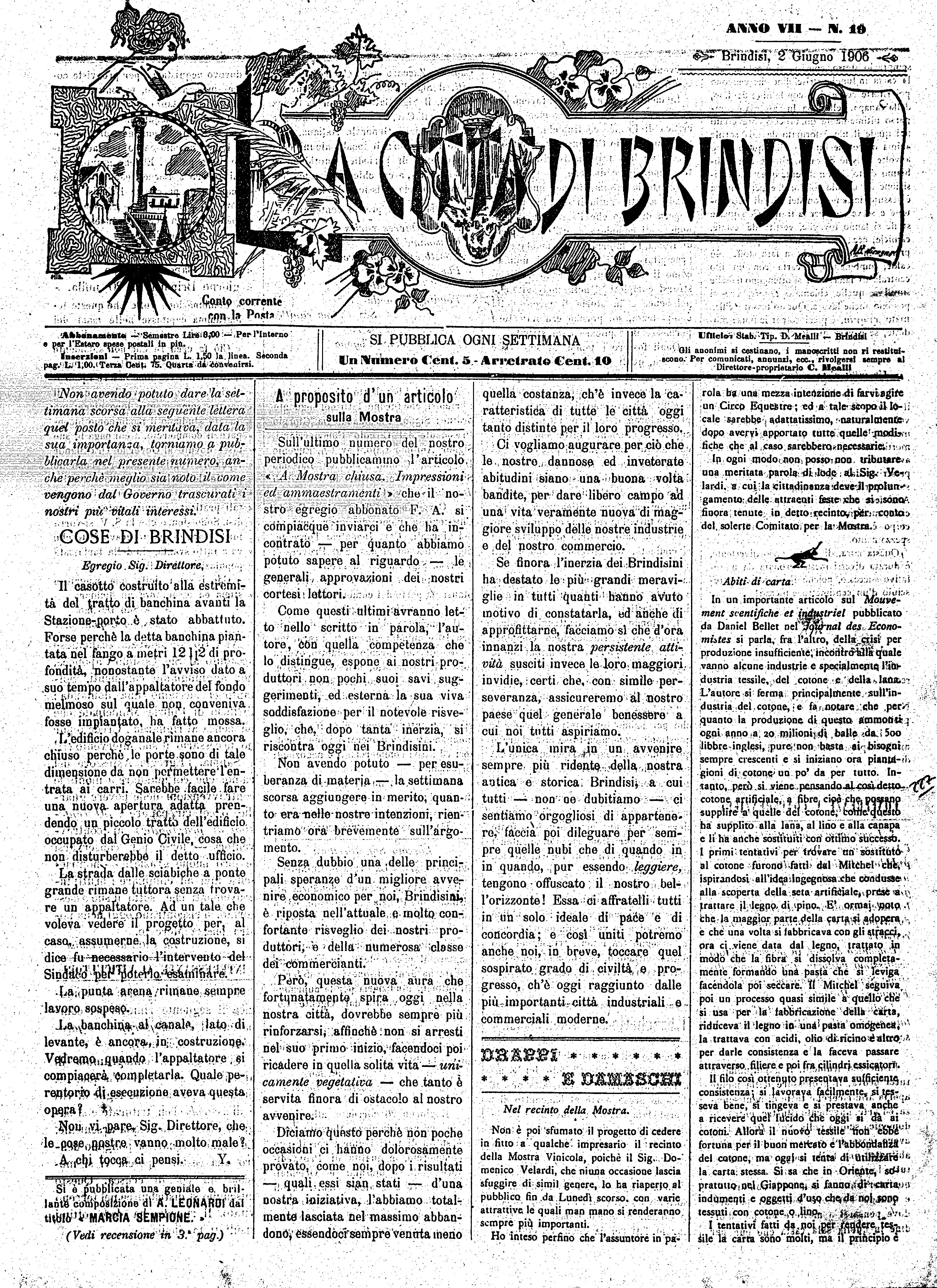 A. 7, n. 19 (02 Giu. 1906)