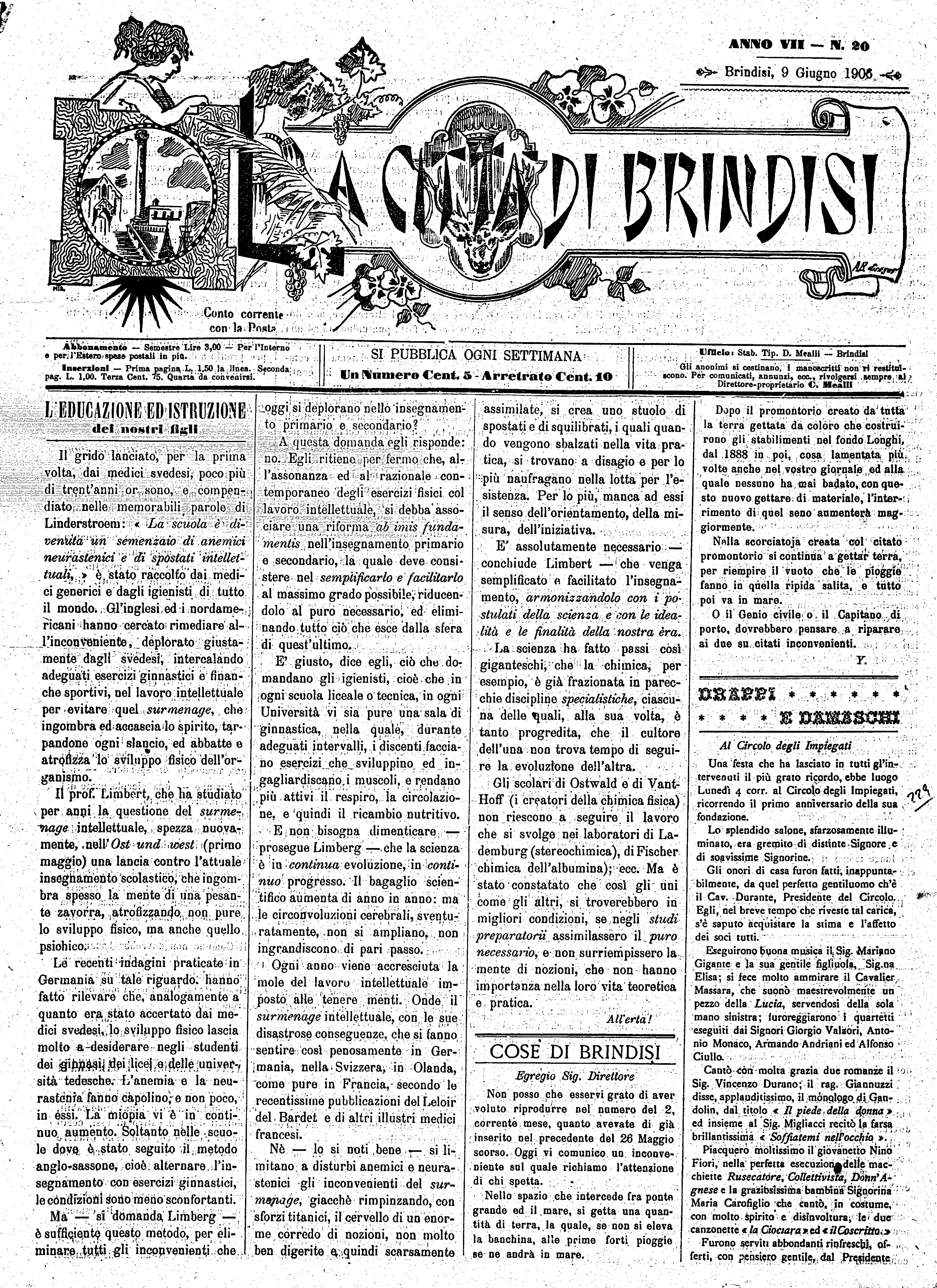 A. 7, n. 20 (09 Giu. 1906)