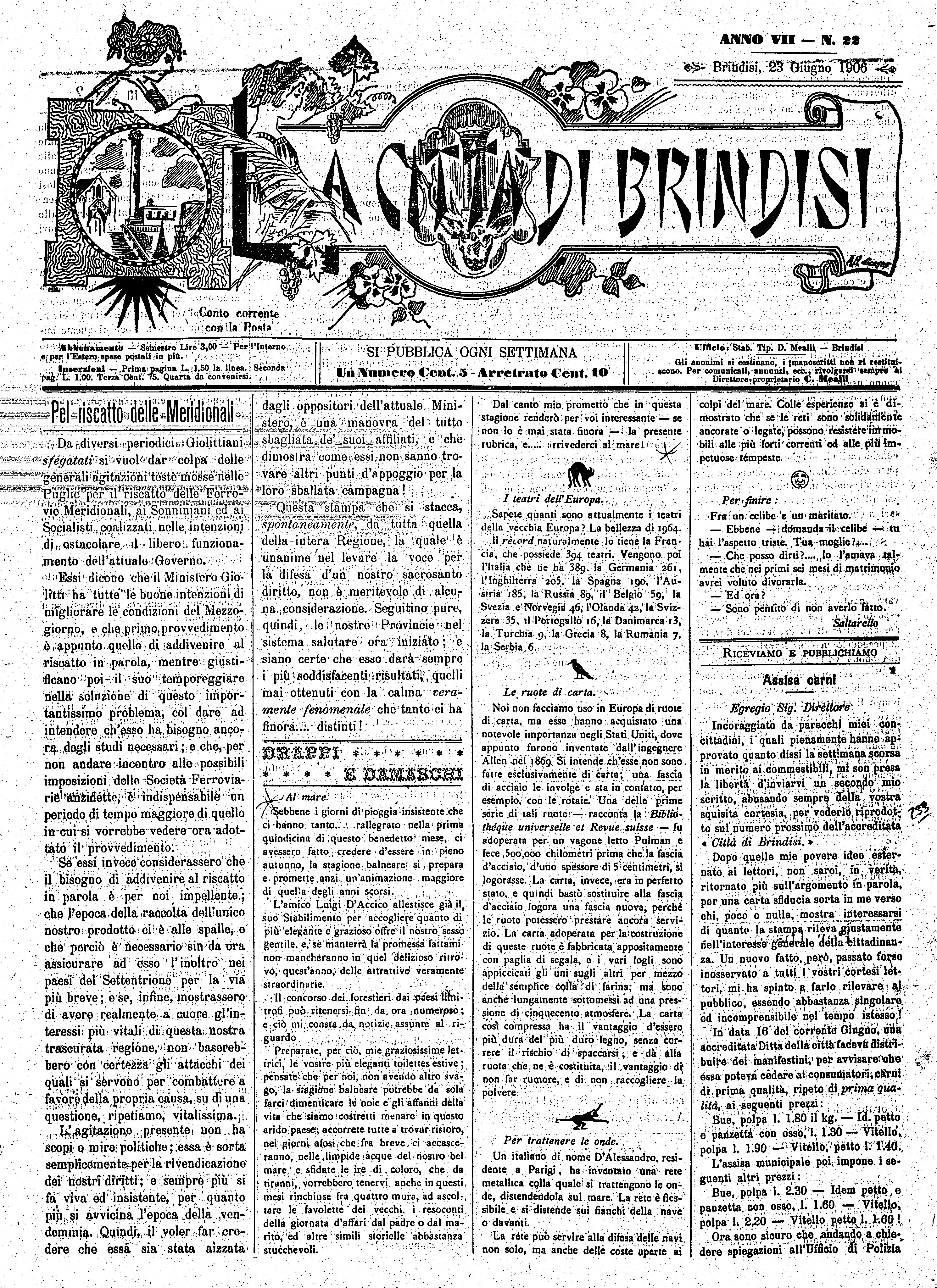 A. 7, n. 22 (23 Giu. 1906)