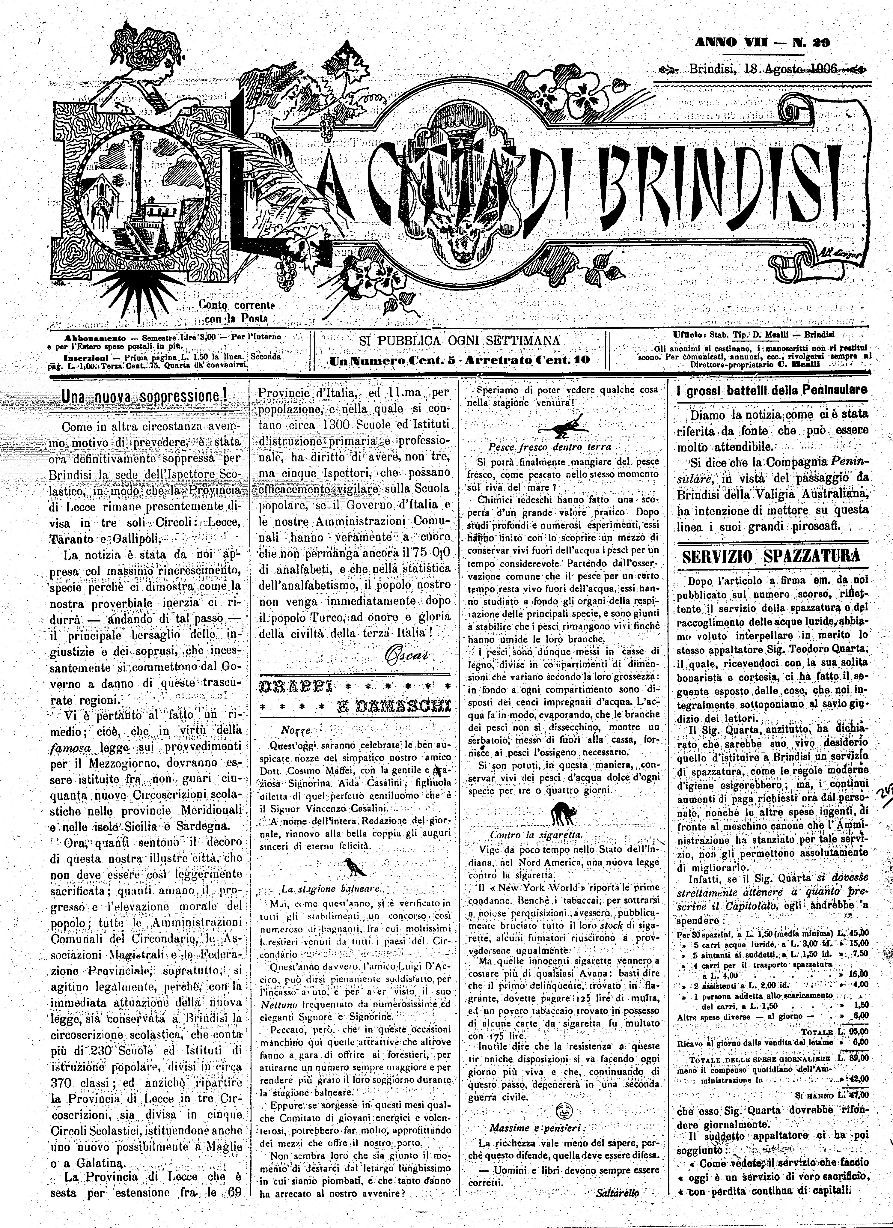 A. 7, n. 29 (18 Ago. 1906)