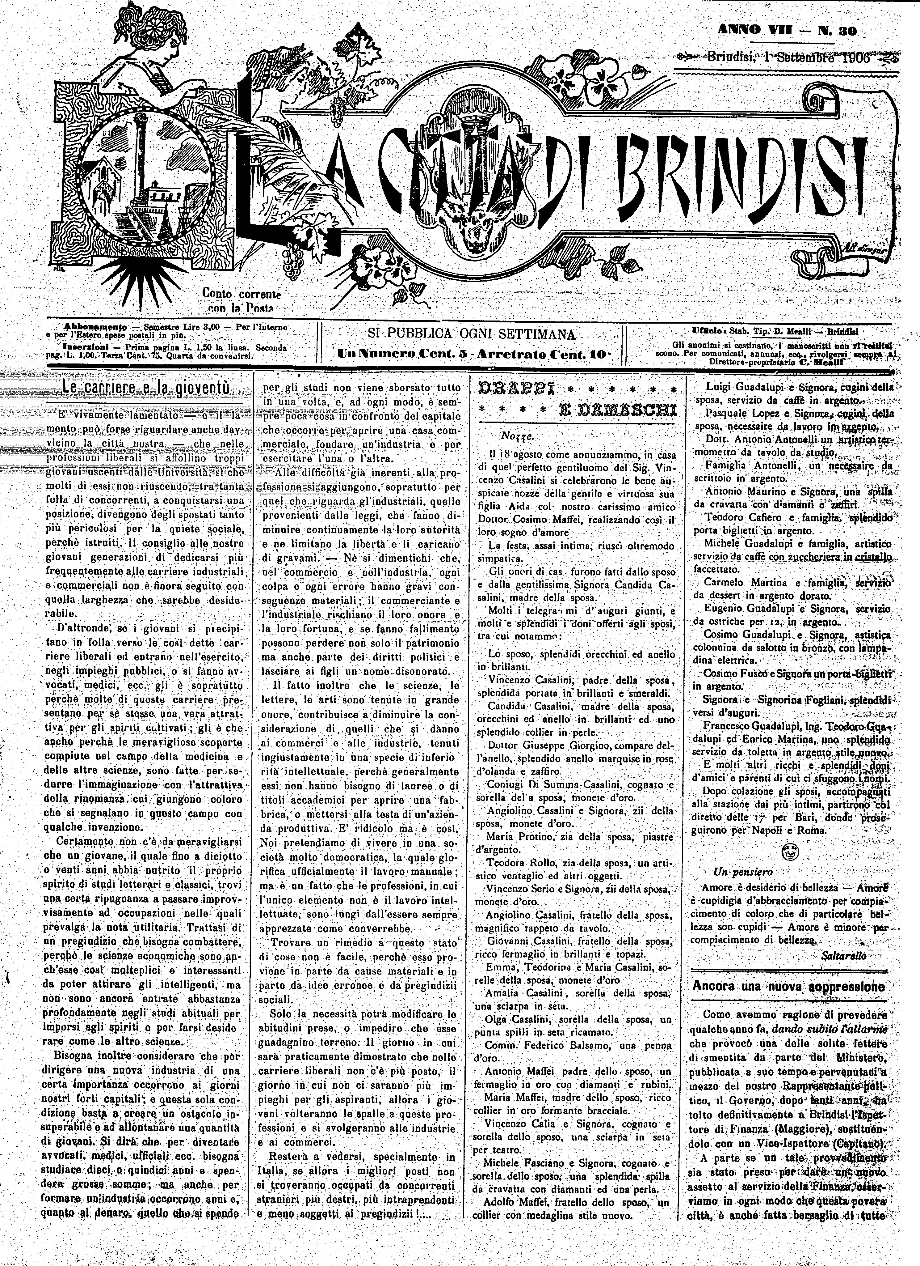 A. 7, n. 30 (01 Sett. 1906)