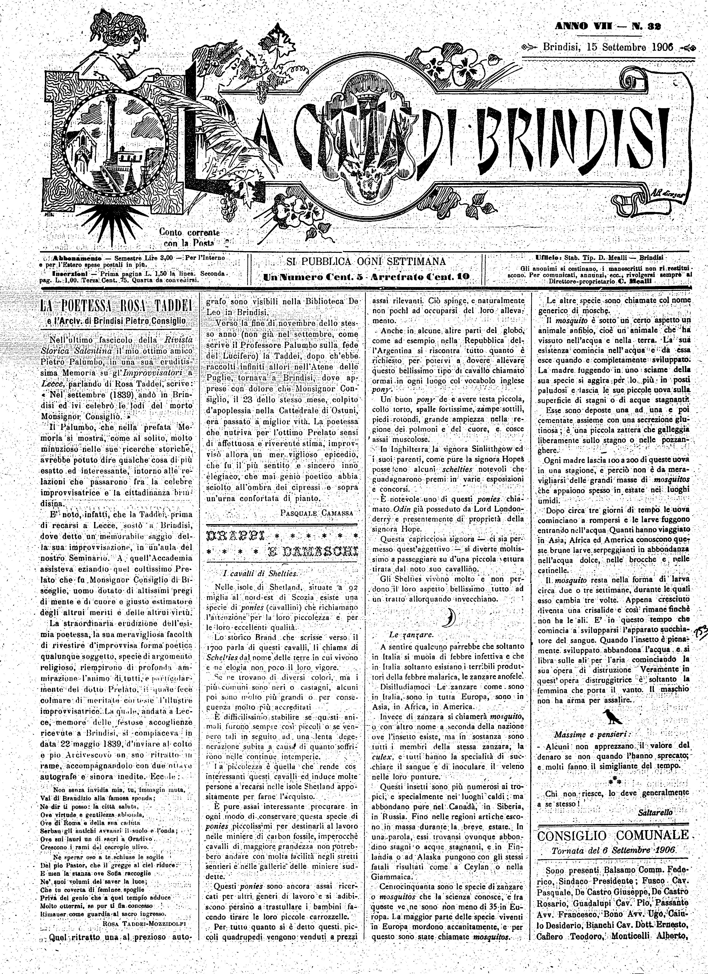 A. 7, n. 32 (15 Sett. 1906)