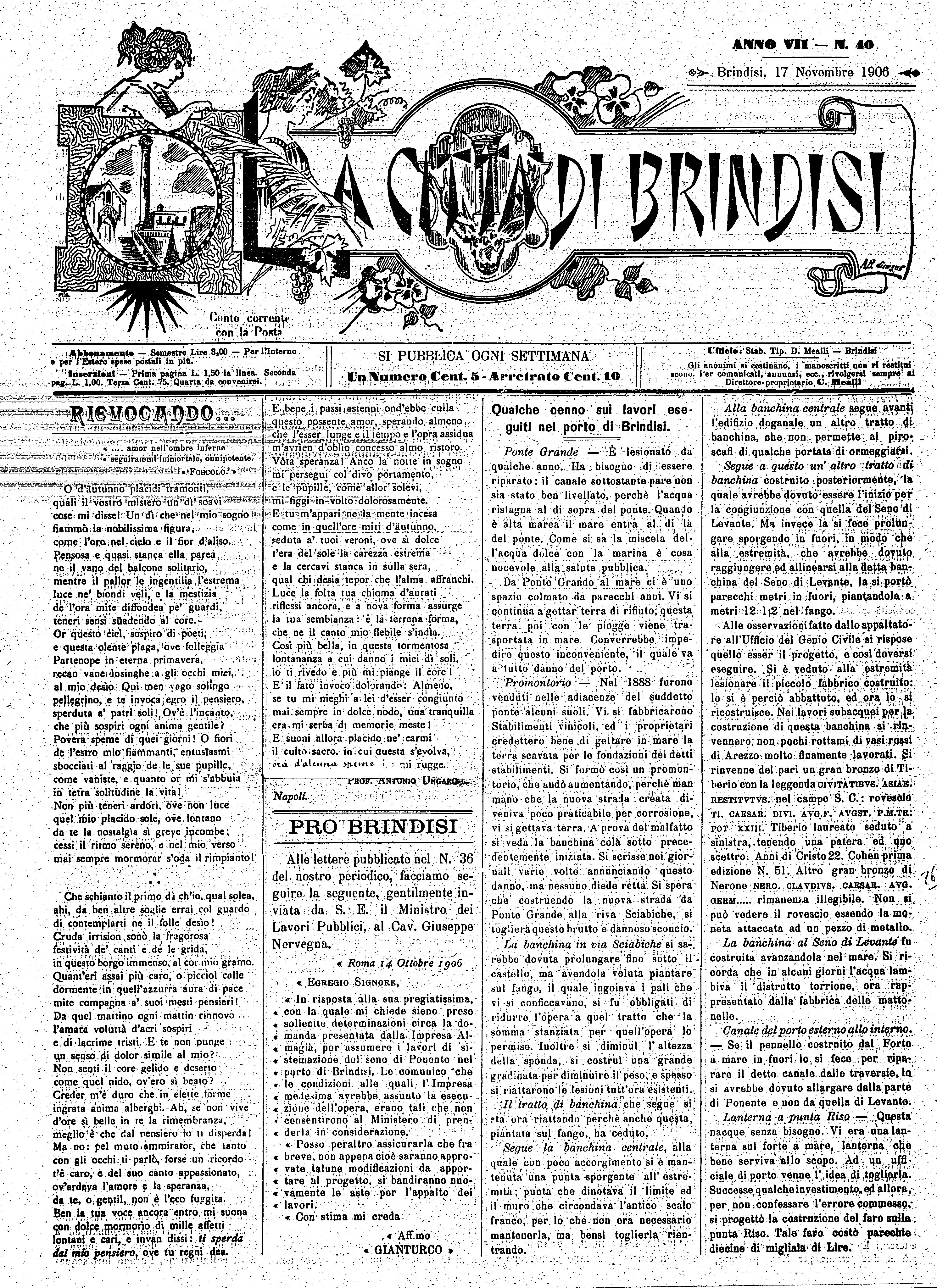 A. 7, n. 40 (17 Nov. 1906)