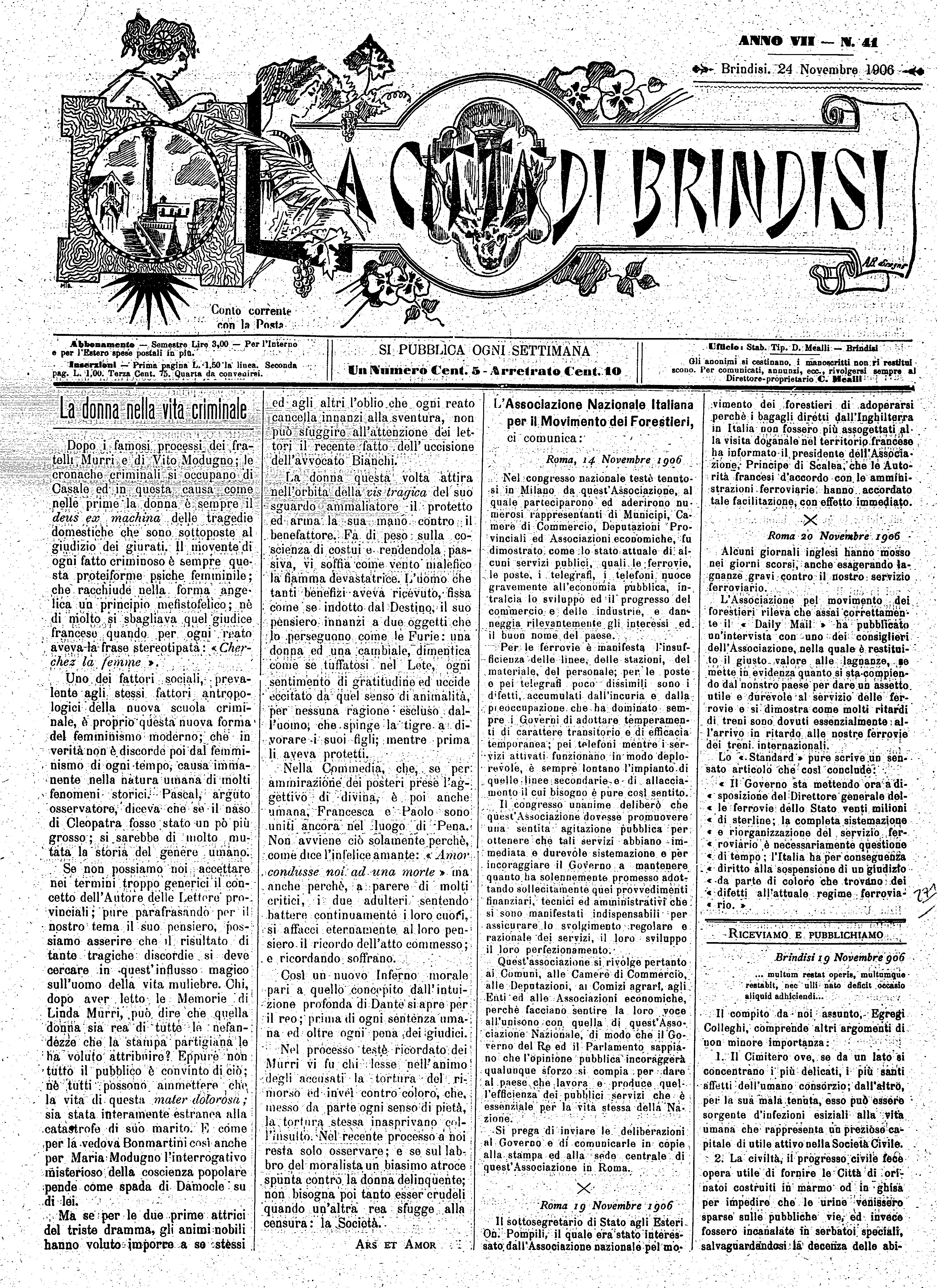 A. 7, n. 41 (24 Nov. 1906)