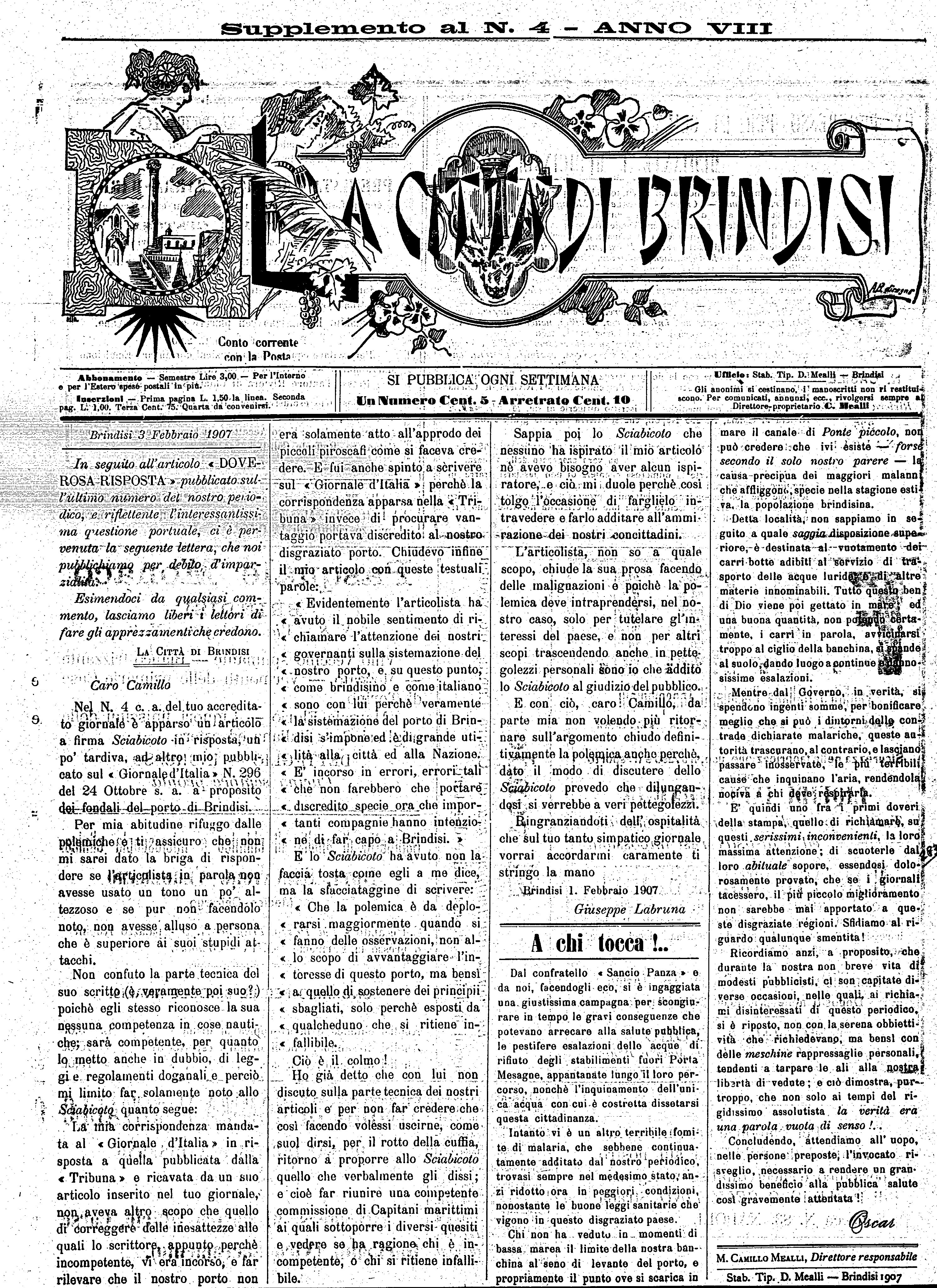 A. 8, n. 04 (03 Febb. 1907)_SUPPLEMENTO
