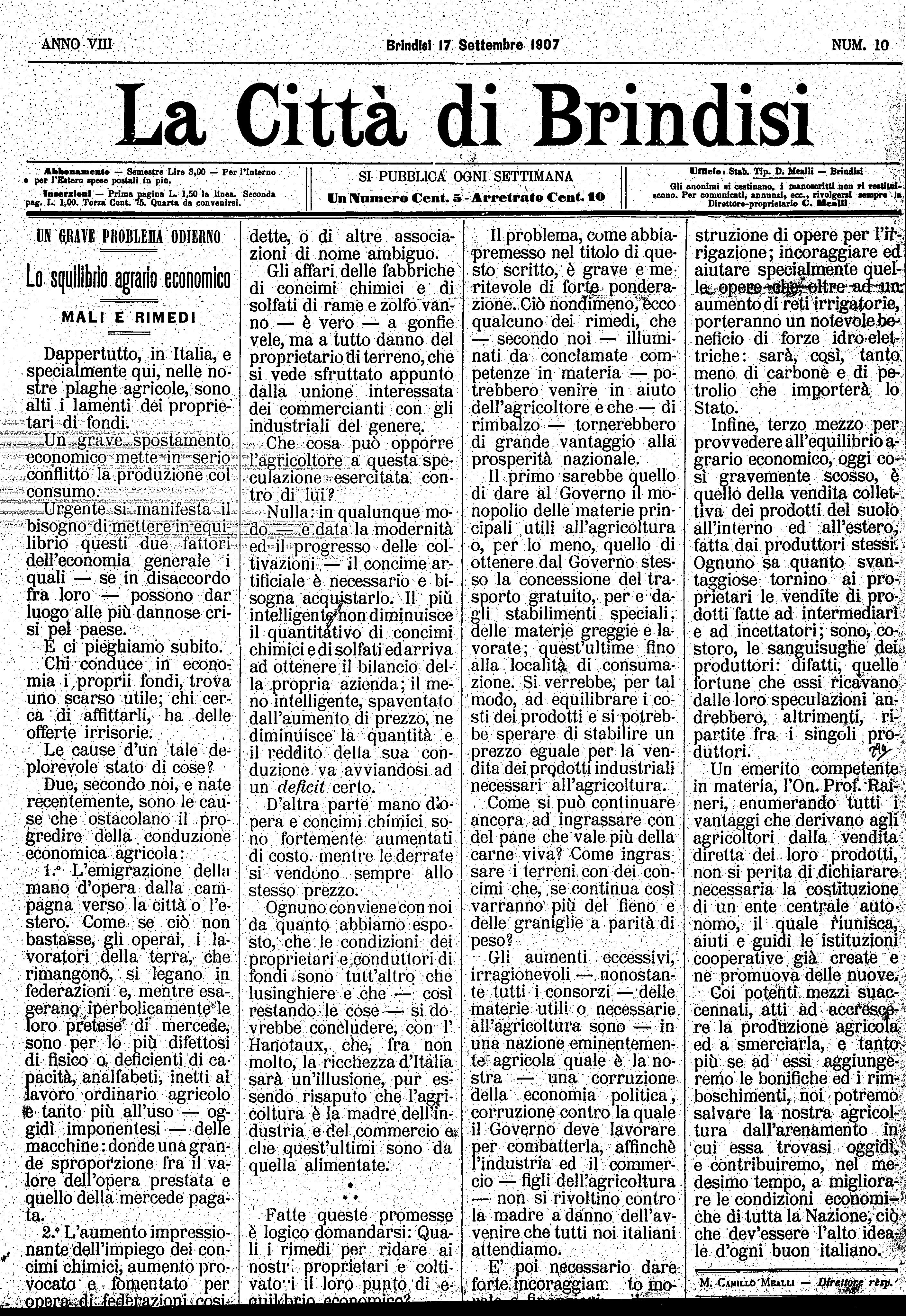 A. 8, n. 10 (17 Sett. 1907)