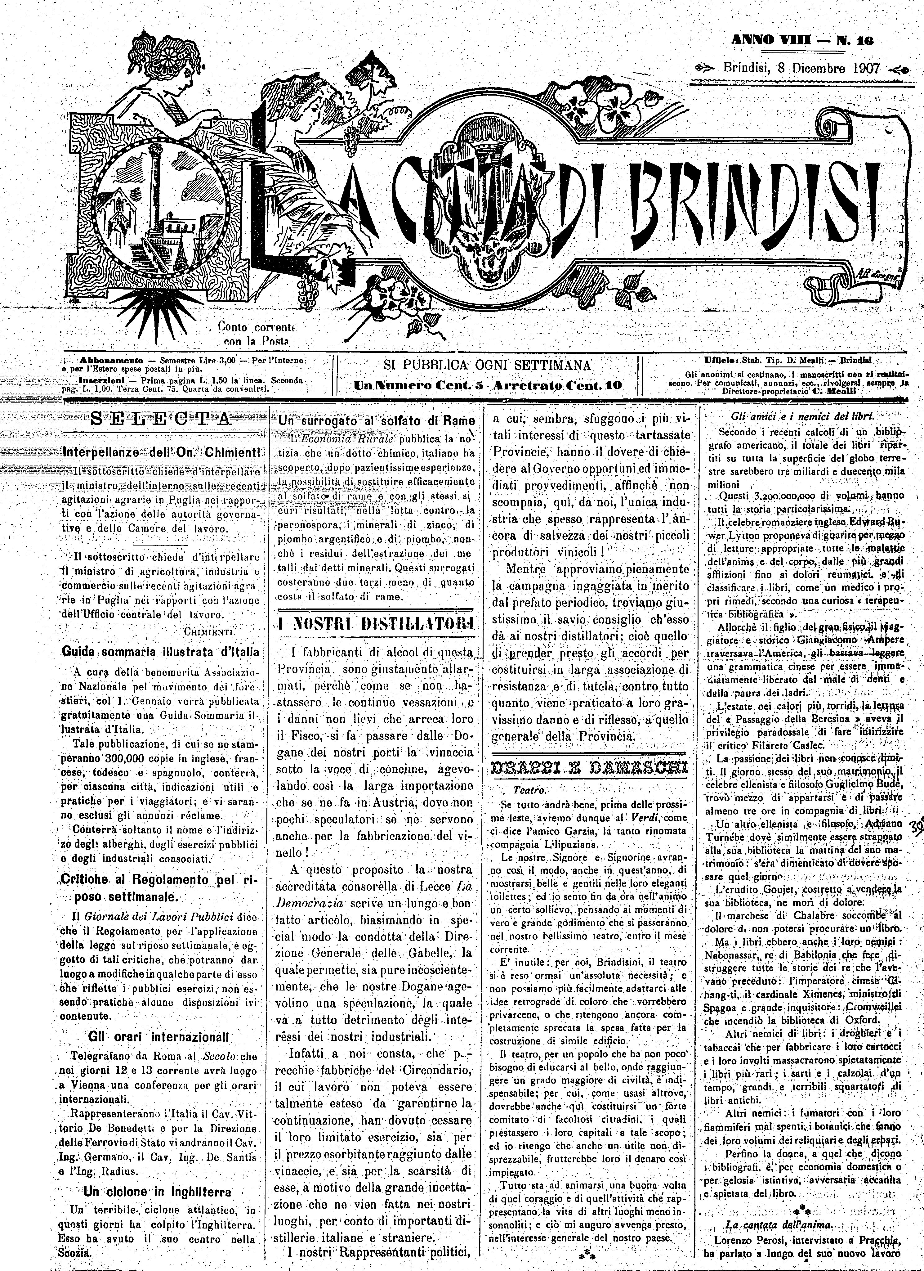A. 8, n. 16 (08 Dic. 1907)