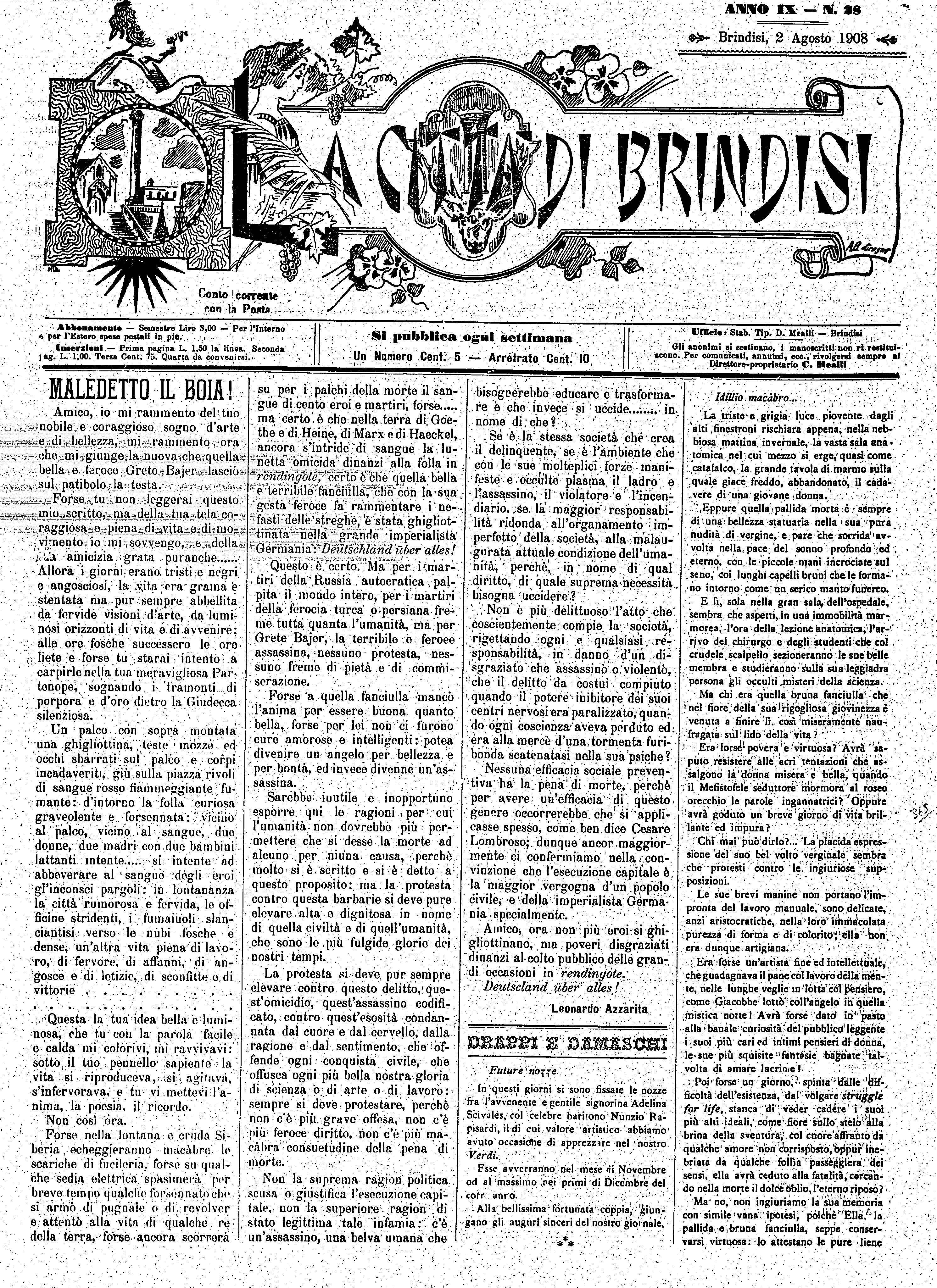 A. 9, n. 28 (02 Ago. 1908)