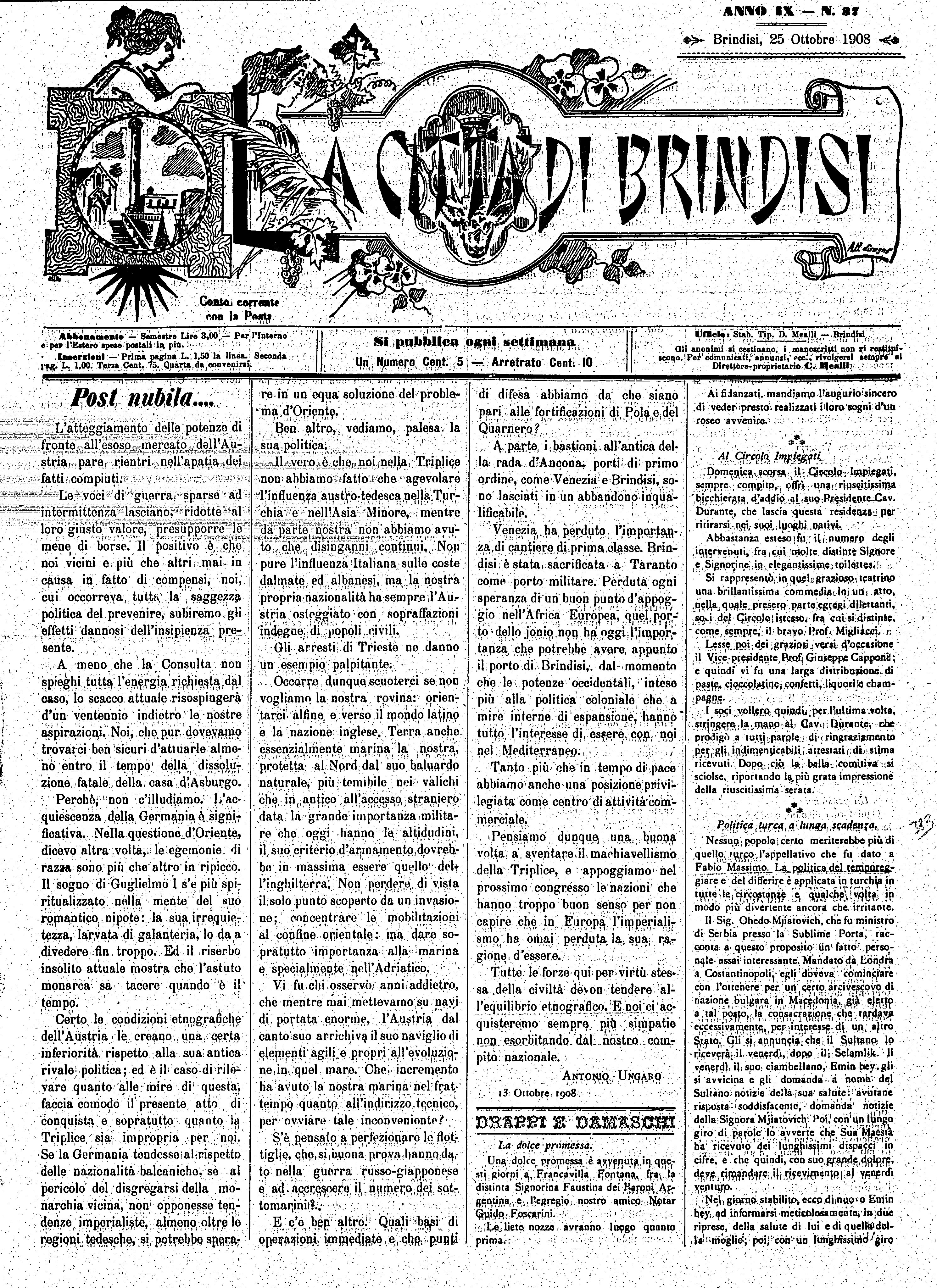 A. 9, n. 37 (25 Ott. 1908)