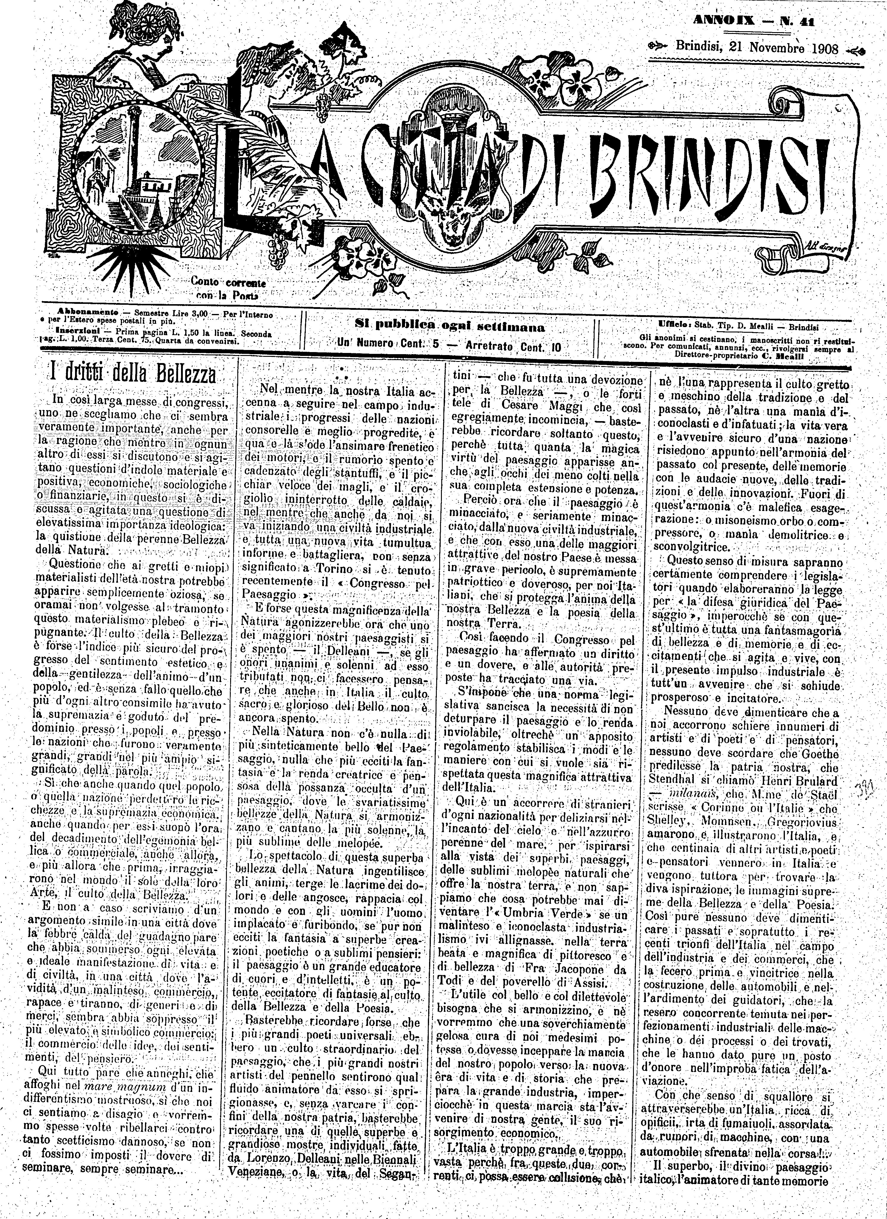 A. 9, n. 41 (21 Nov. 1908)