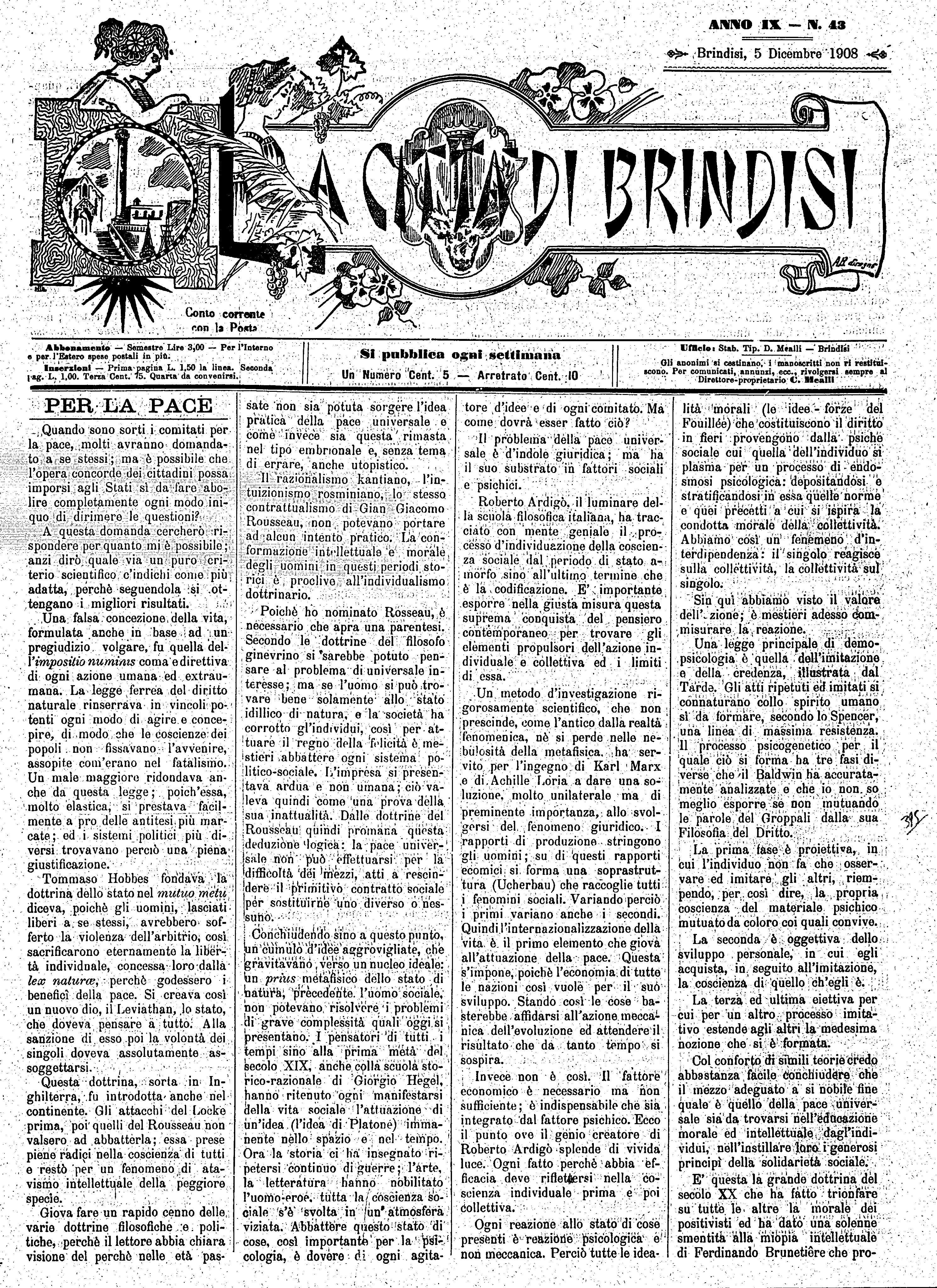 A. 9, n. 43 (05 Dic. 1908)
