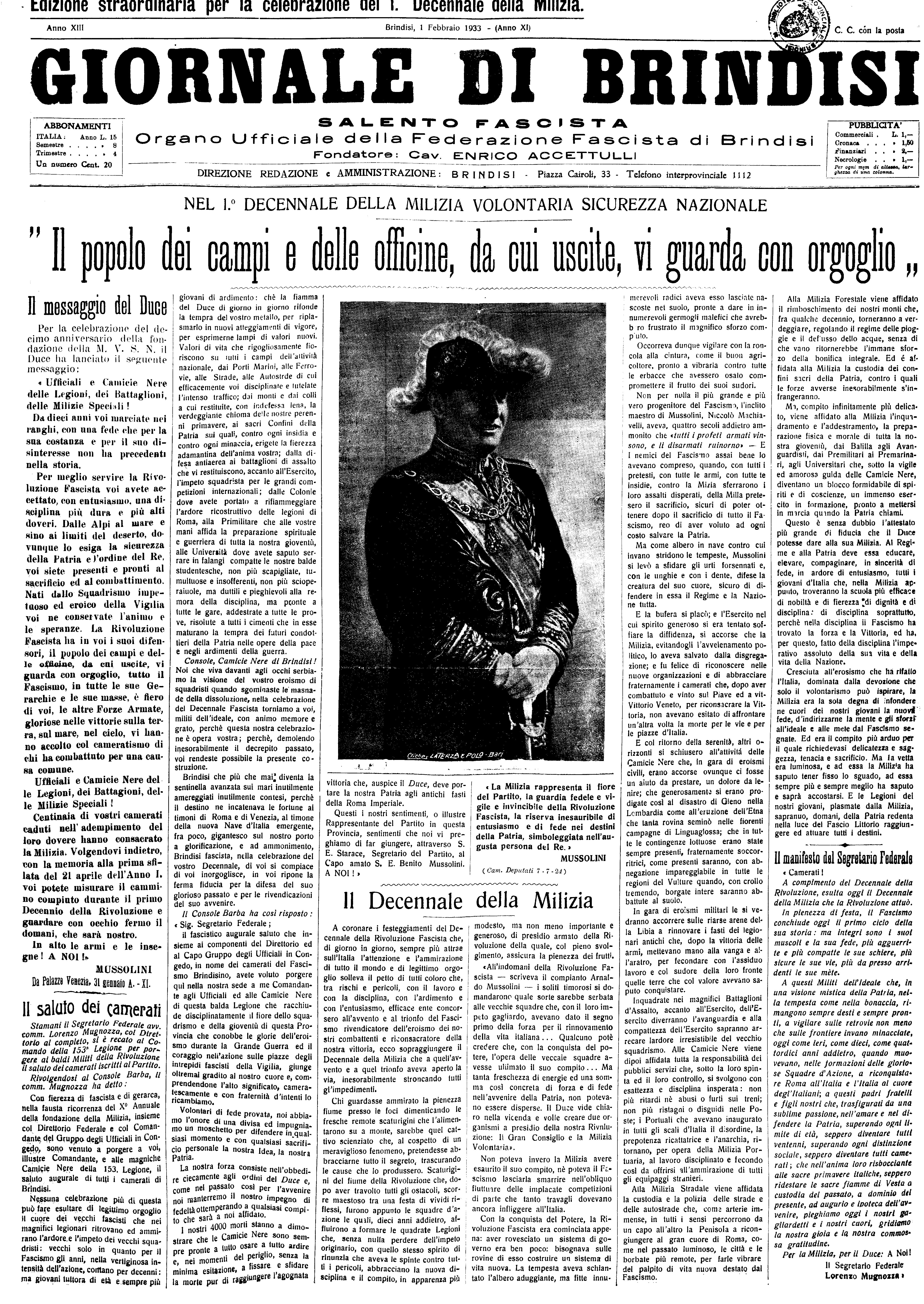 A. XI (29 Genn. 1926)