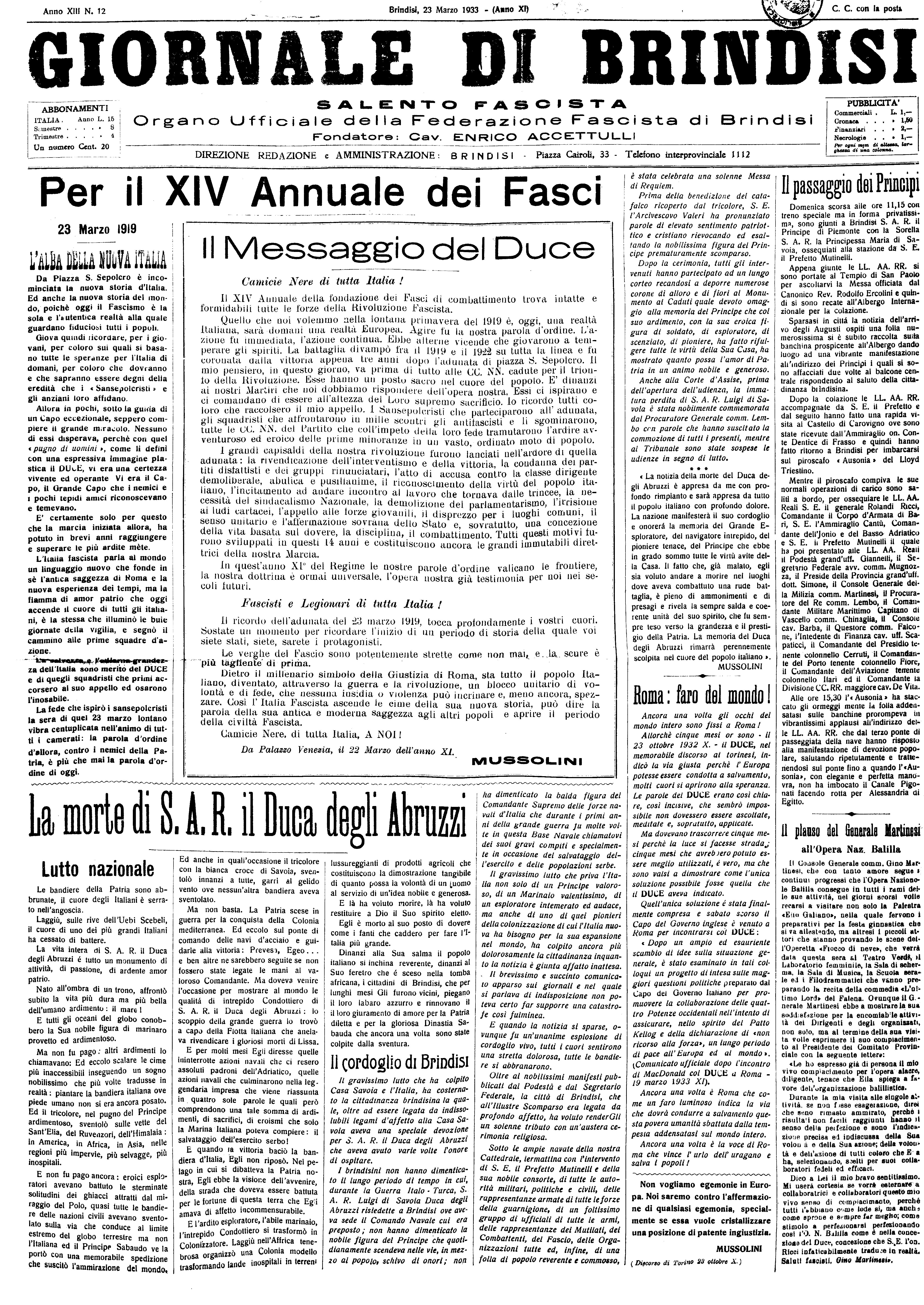 A. XI, n. 12 (23 Mar. 1933)