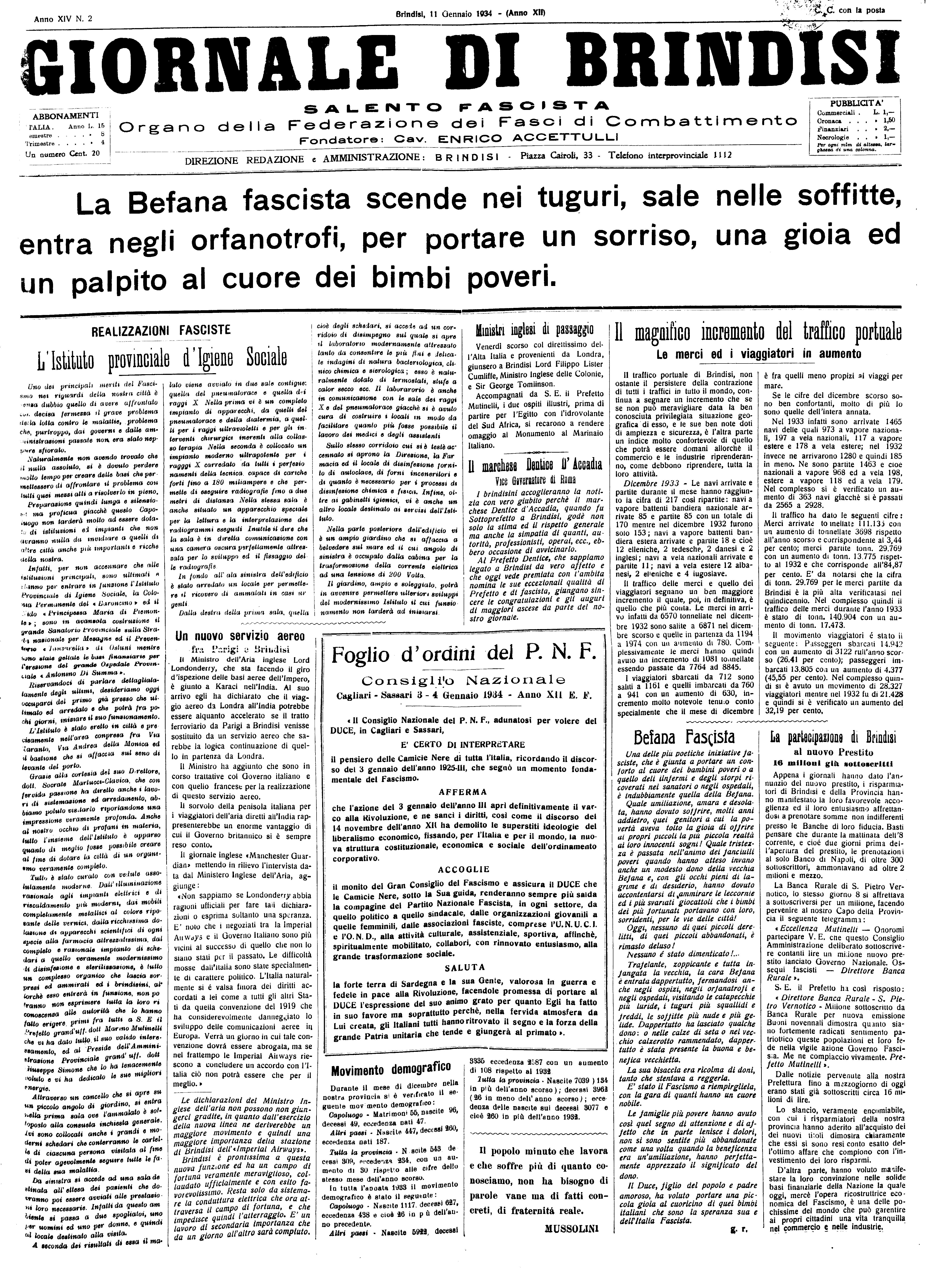 A. XII, n. 02 (11 Genn. 1934)