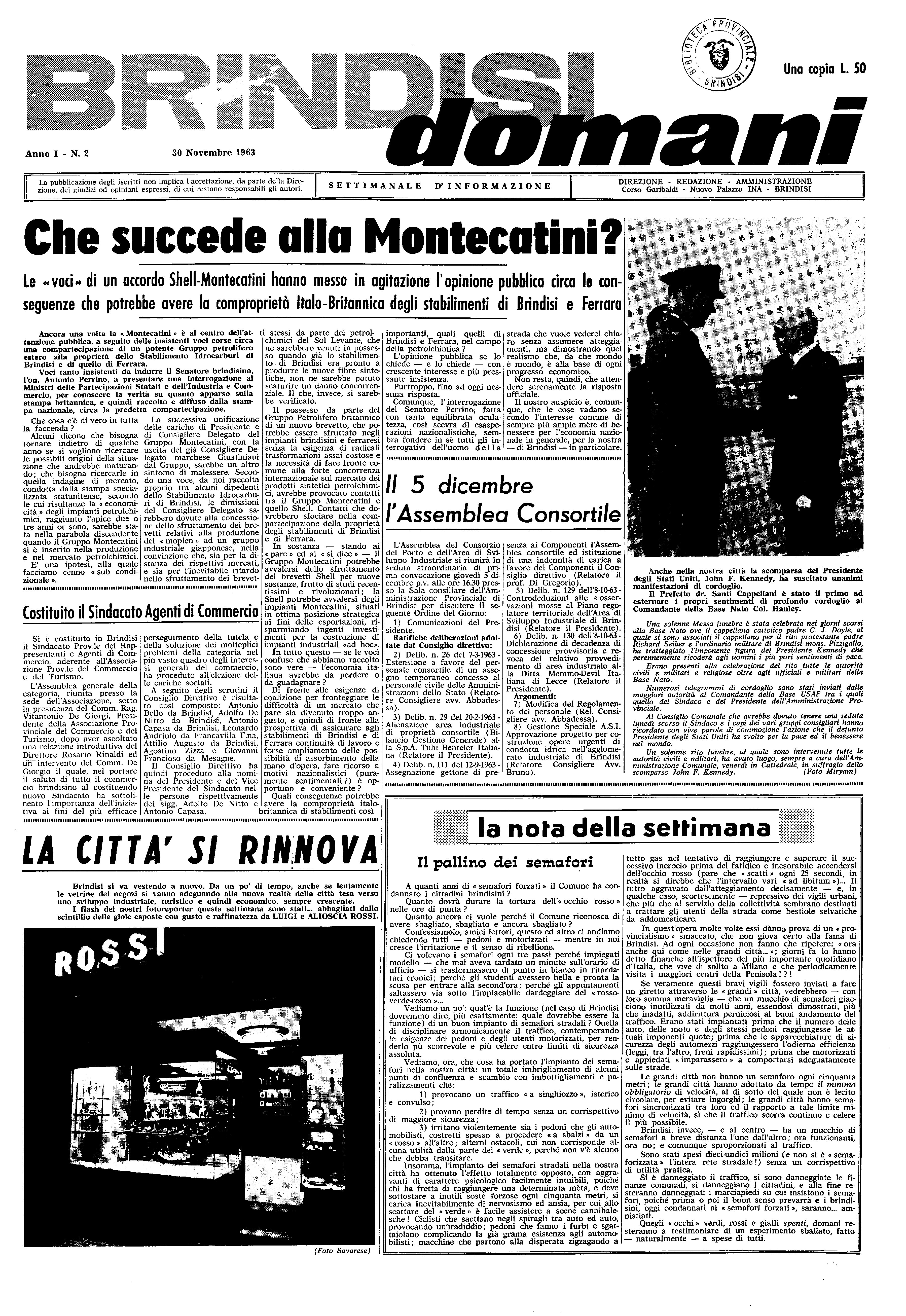 Brindisi domani.1, n. 02 (30 Nov. 1963)