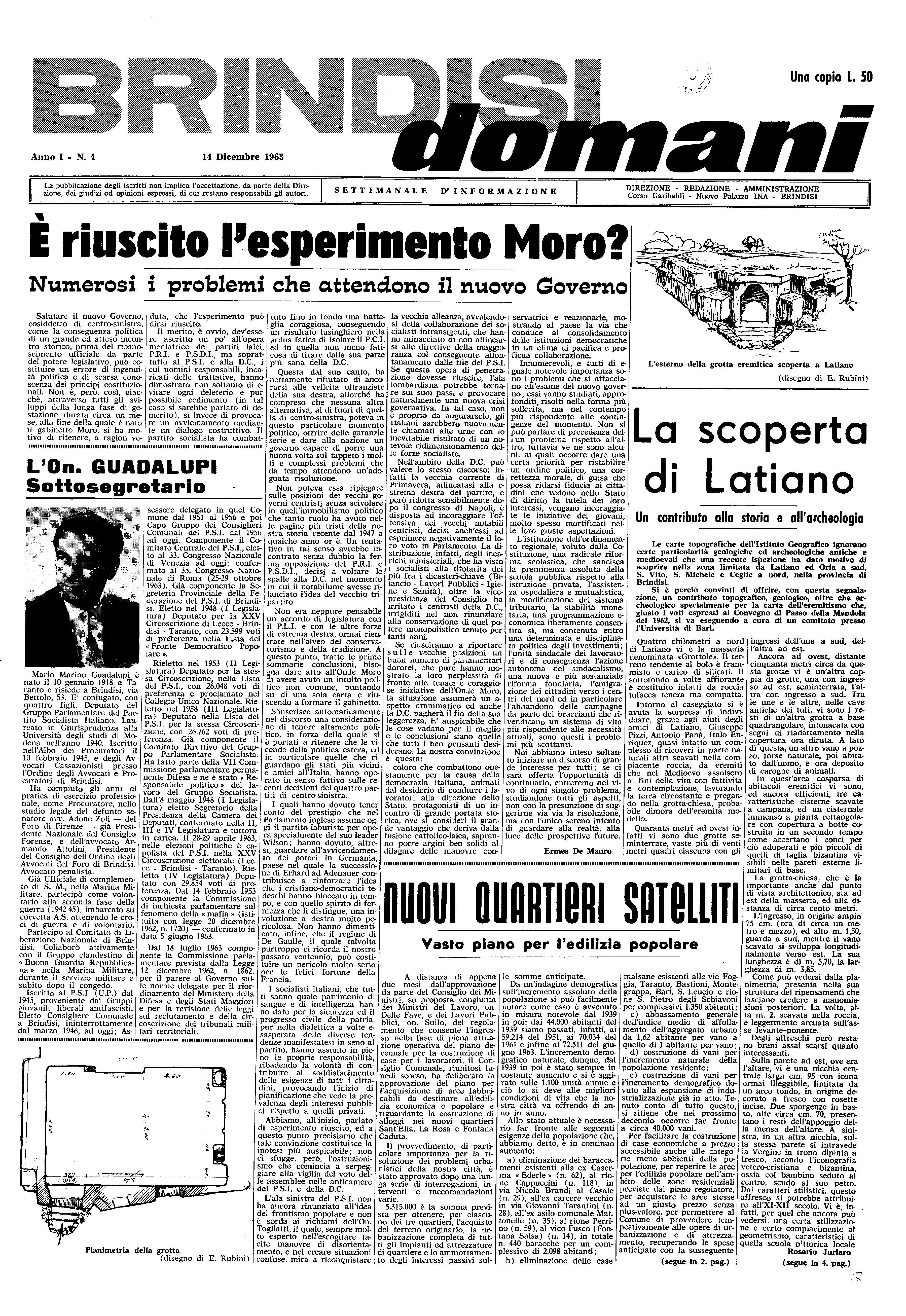 Brindisi domani.1, n. 04 (14 Dic. 1963)