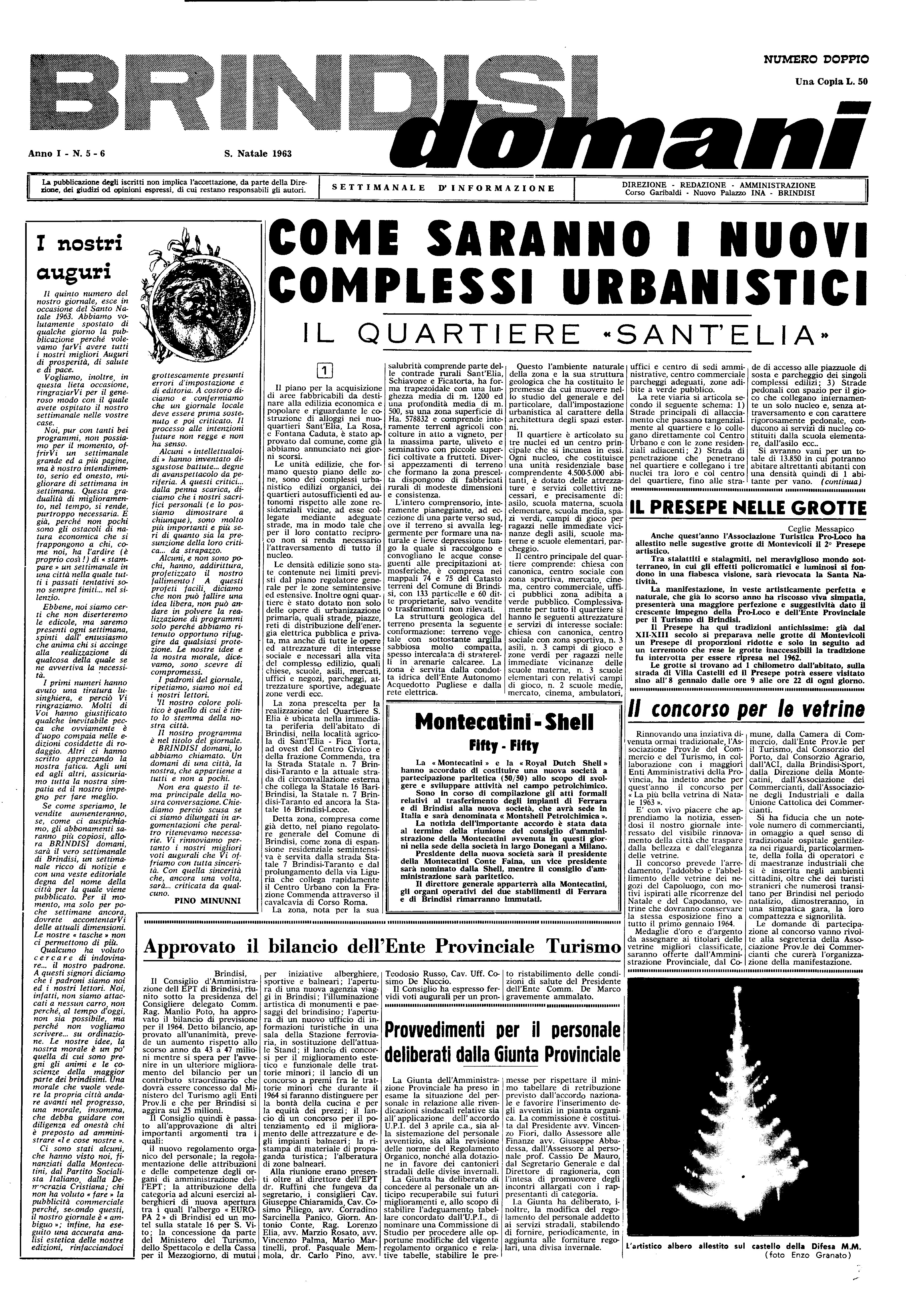 Brindisi domani.1, n. 05 (25 Dic. 1963)