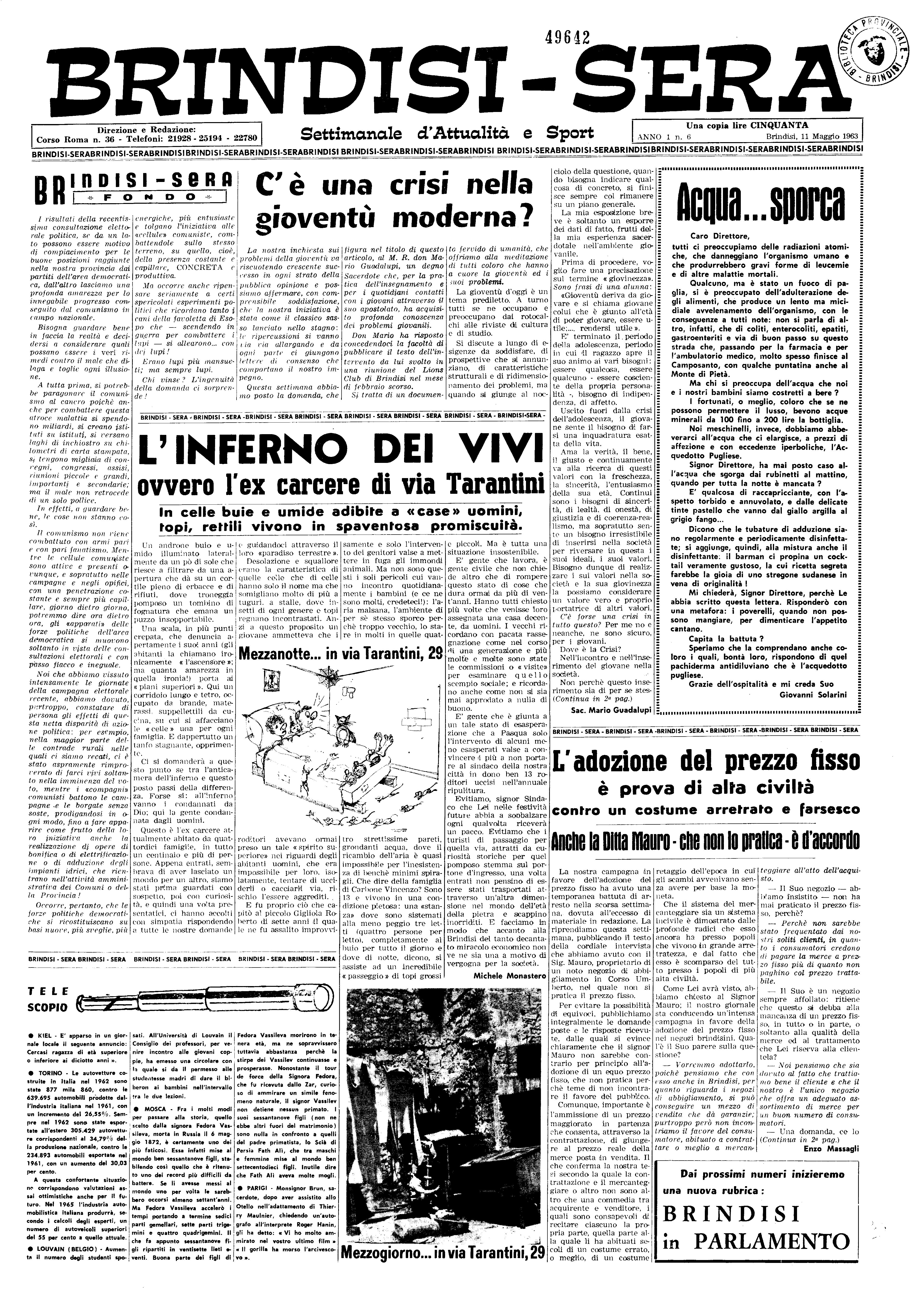 Brindisi sera n. 06 (11 Magg. 1963)