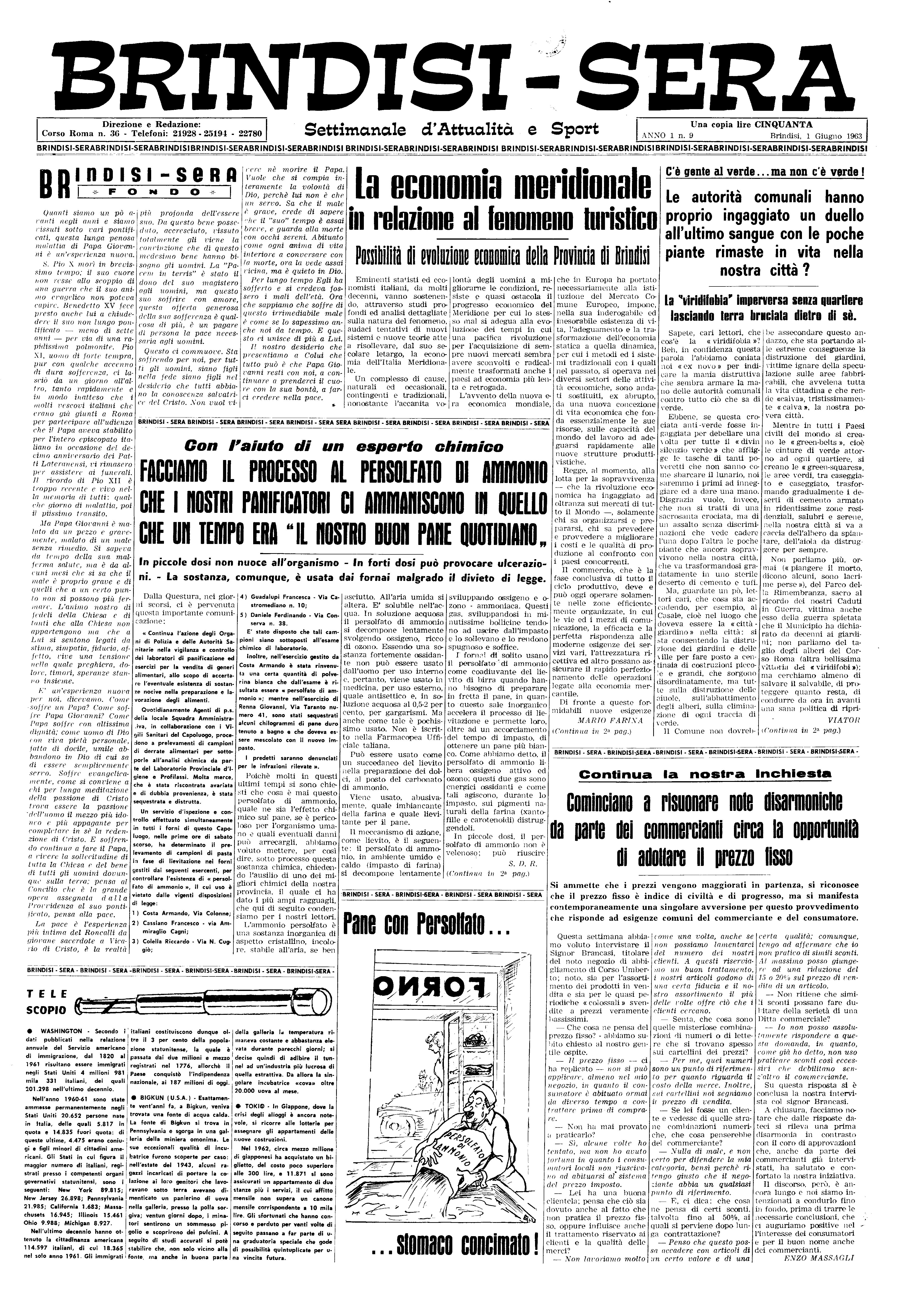Brindisi sera n. 09 (1 Giu. 1963)
