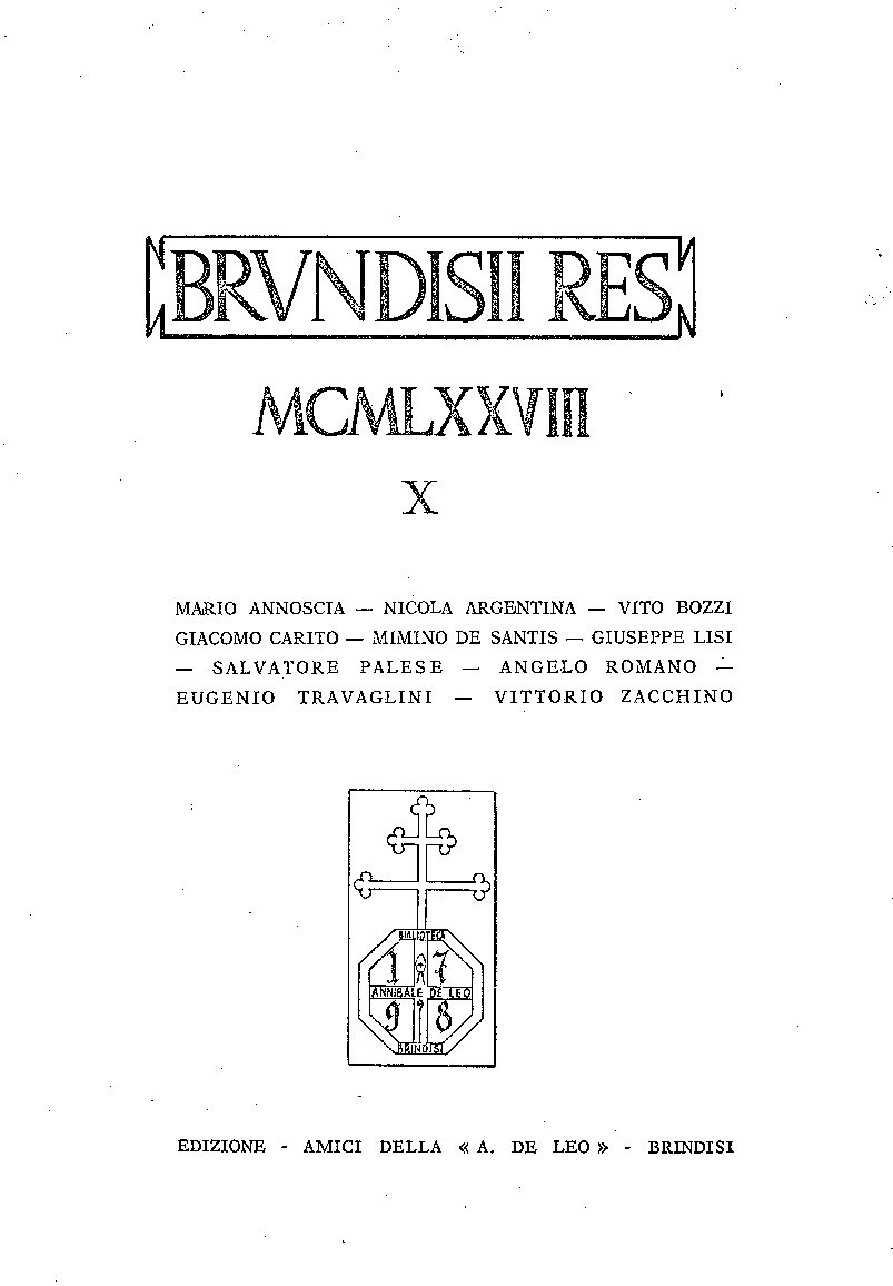 10) BRVNDISII RES X MCMLXXVIII (1978)