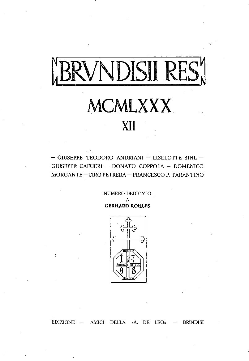 12) BRVNDISII RES XII MCMLXXX (1980)