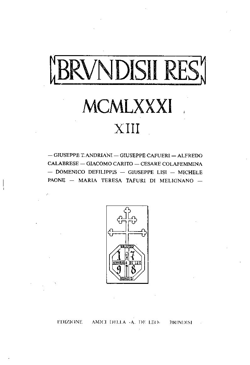 13) BRVNDISII RES XIIII MCMLXXXI (1981)