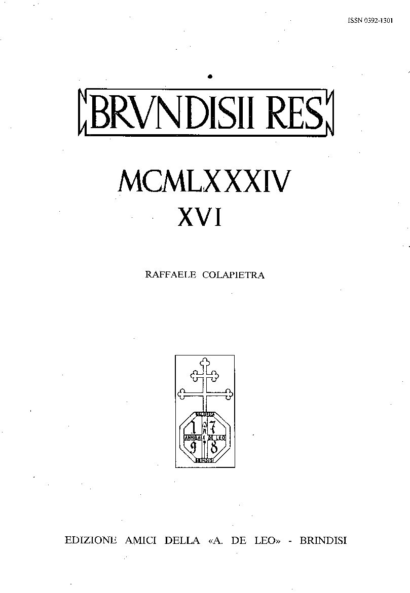 14 BRVNDISII RES XVI MCMLXXXIV (1984)