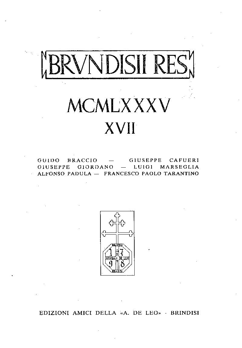 15) BRVNDISII RES XVII MCMLXXXV (1985)