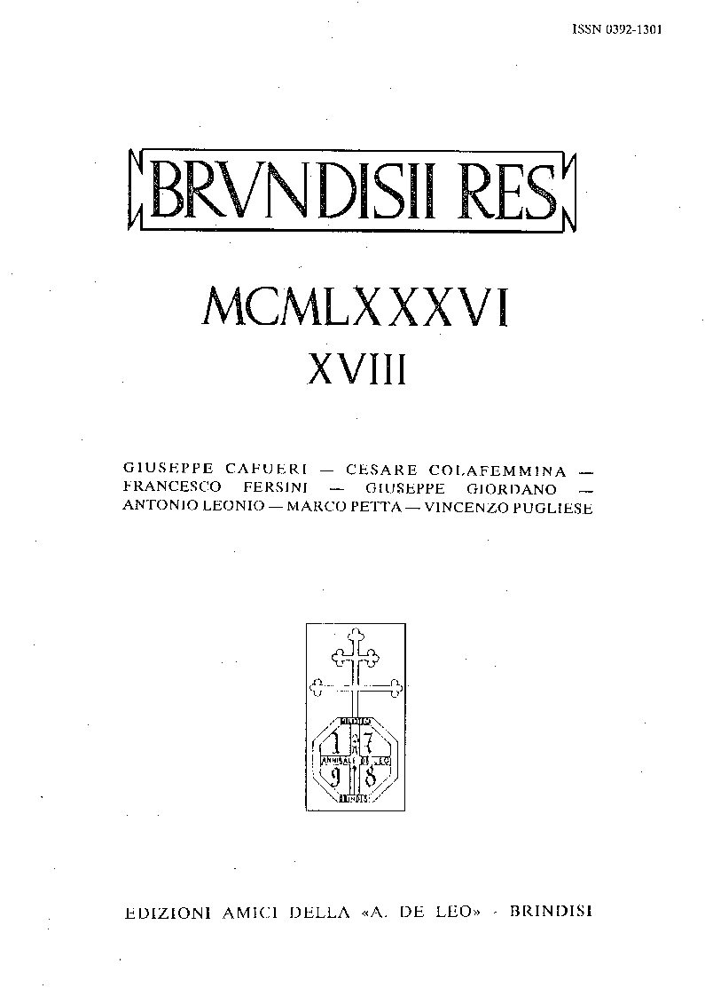 16) BRVNDISII RES XVIII MCMLXXXVI (1986)
