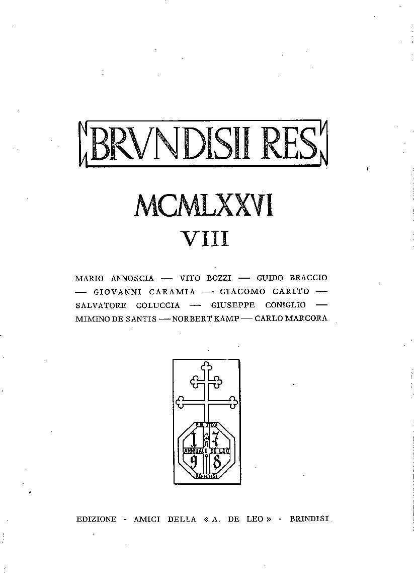 8) BRVNDISII RES VIII MCMLXXVI (1976)